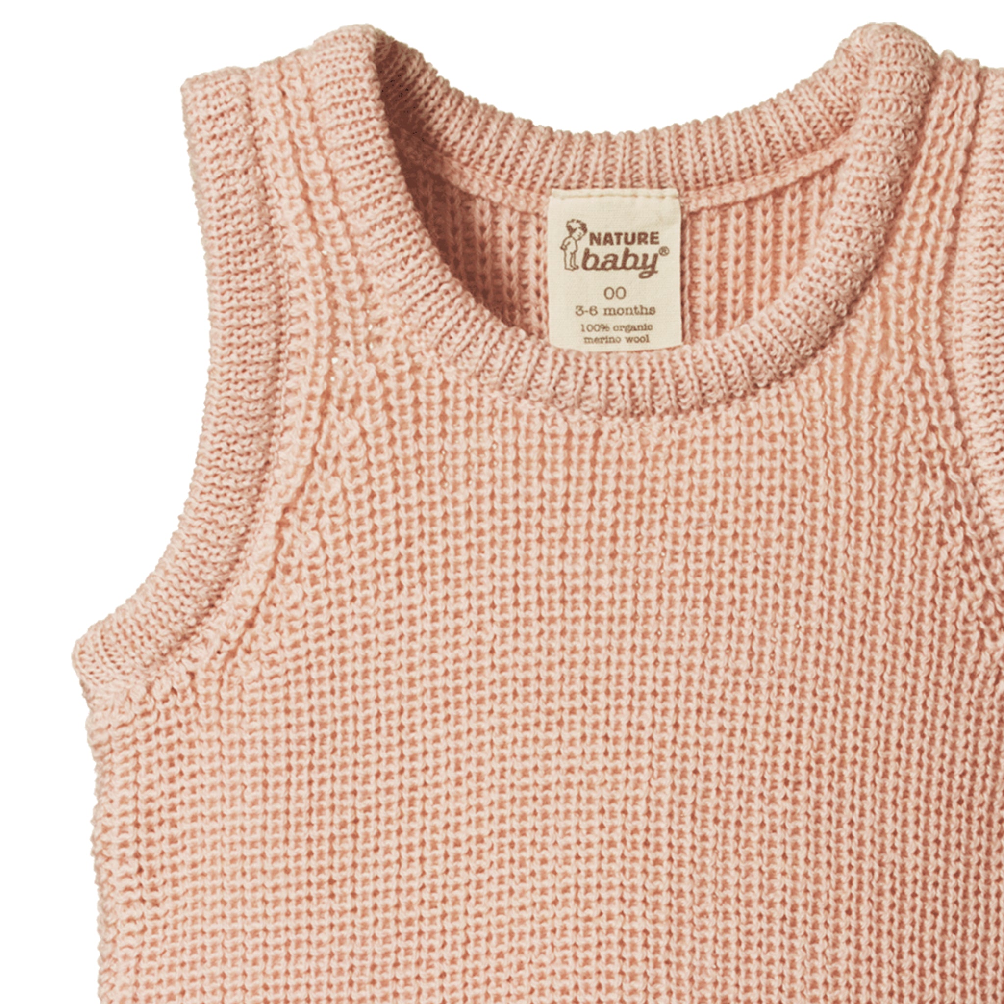 Nature Baby Organic Merino Knit Vest - Rose Dust