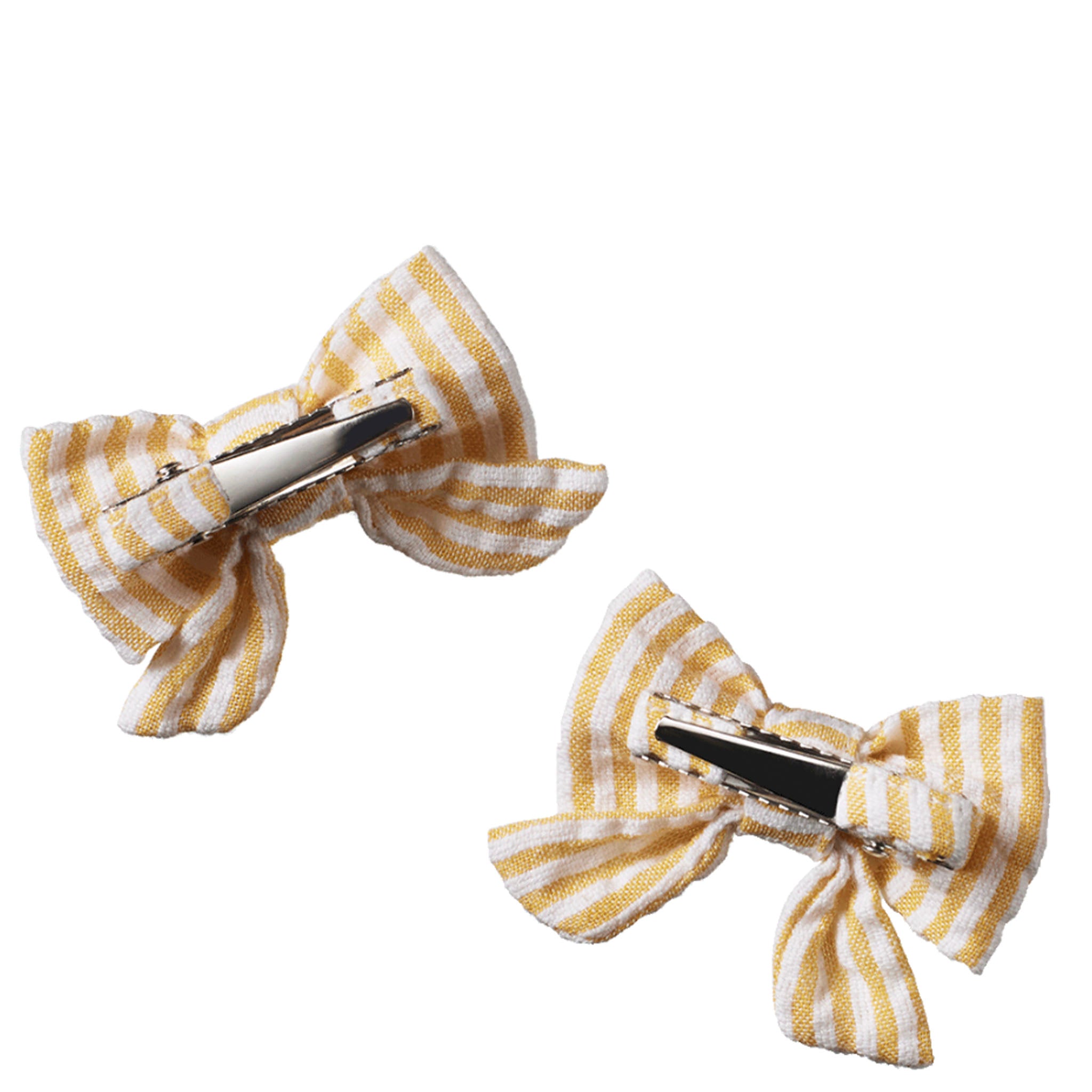 Nature Baby Bow Hair Clip Set - Golden Stripe