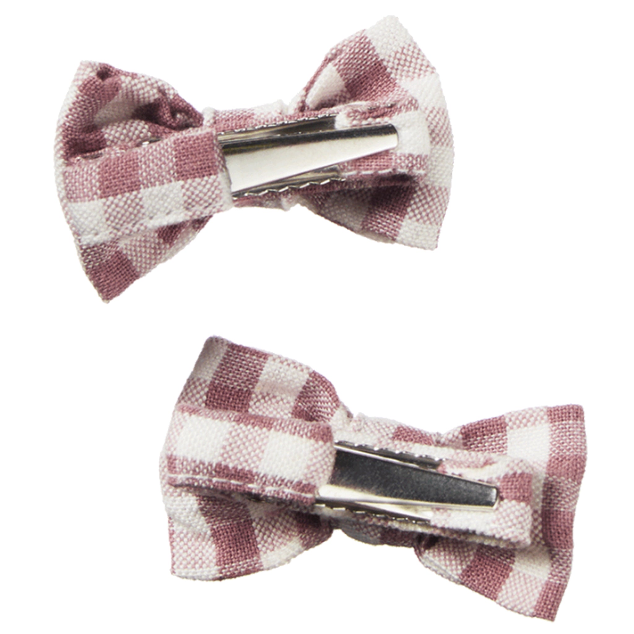 Nature Baby Organic Cotton Bow Hair Clips 2 Pack - Twilight Check