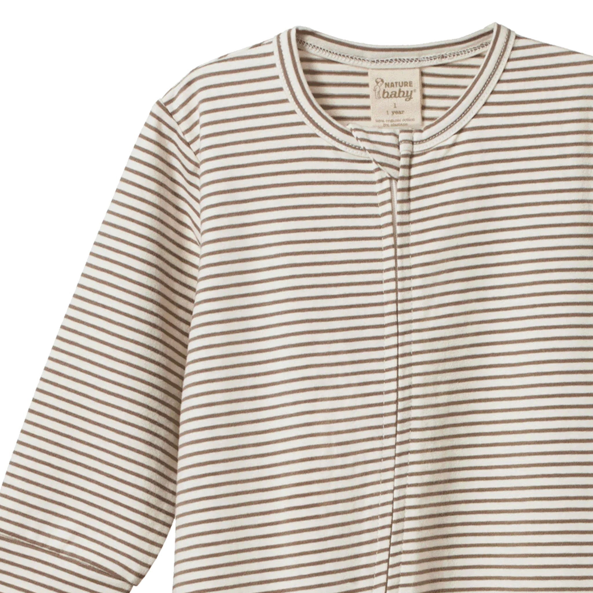Nature Baby Organic Cotton Dreamlands Suit - Mushroom Pinstripe