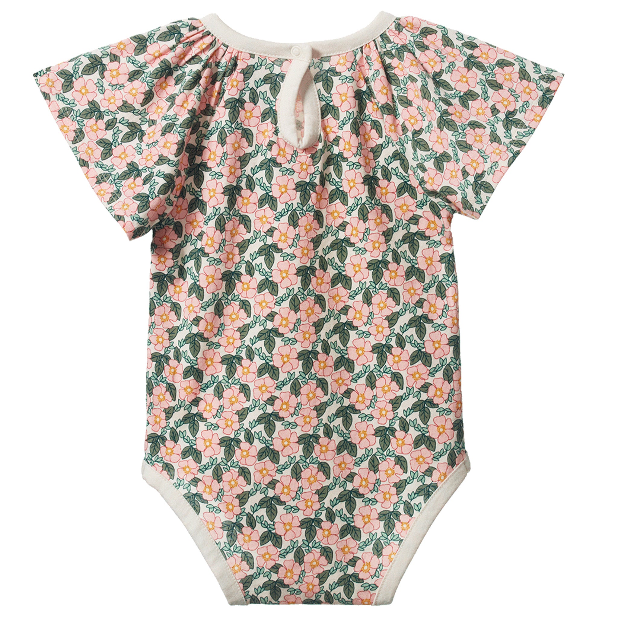 Nature Baby Organic Cotton Faye Short Sleeve Bodysuit - Garland
