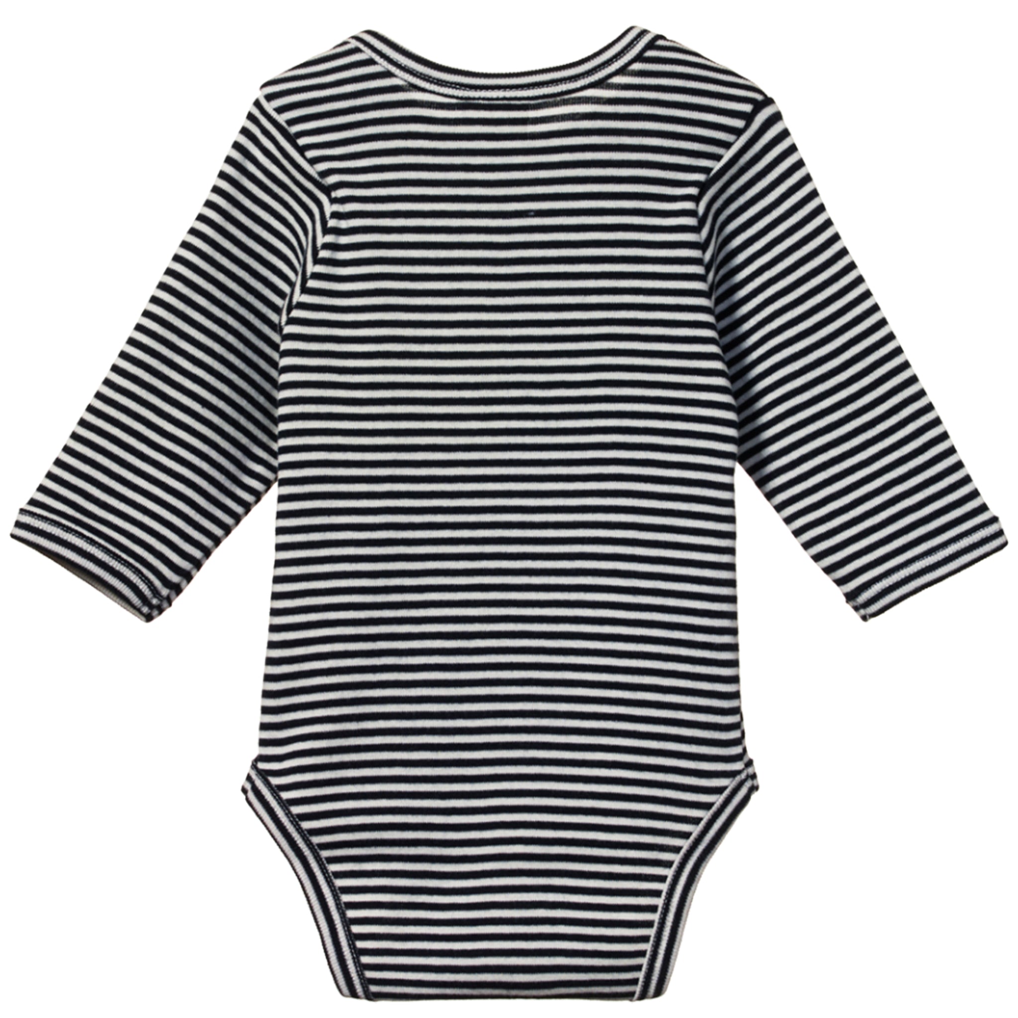 Nature Baby Organic Cotton Long Sleeve Bodysuit - Navy Stripe