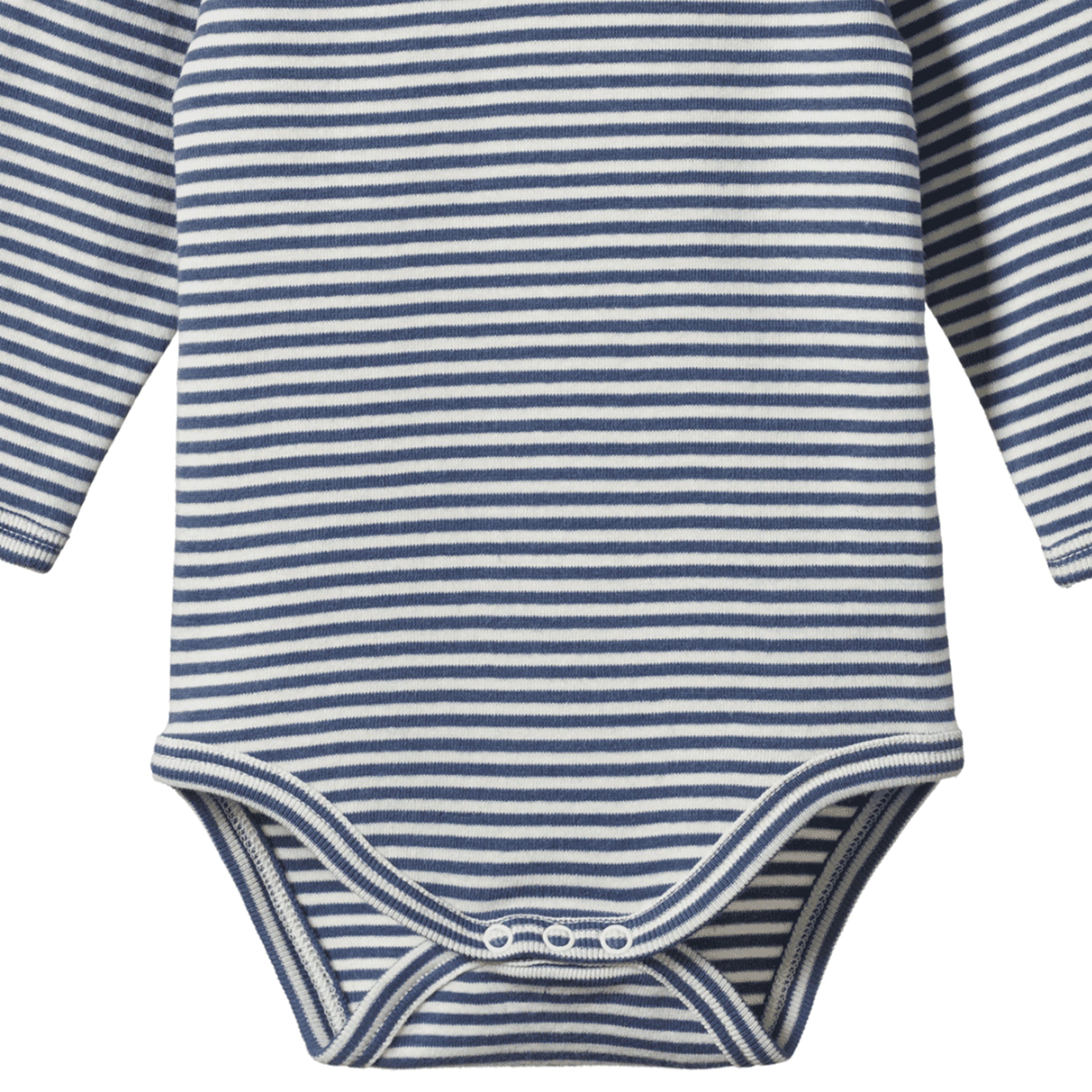 Nature Baby Organic Cotton Long Sleeve Bodysuit - Vintage Indigo Stripe