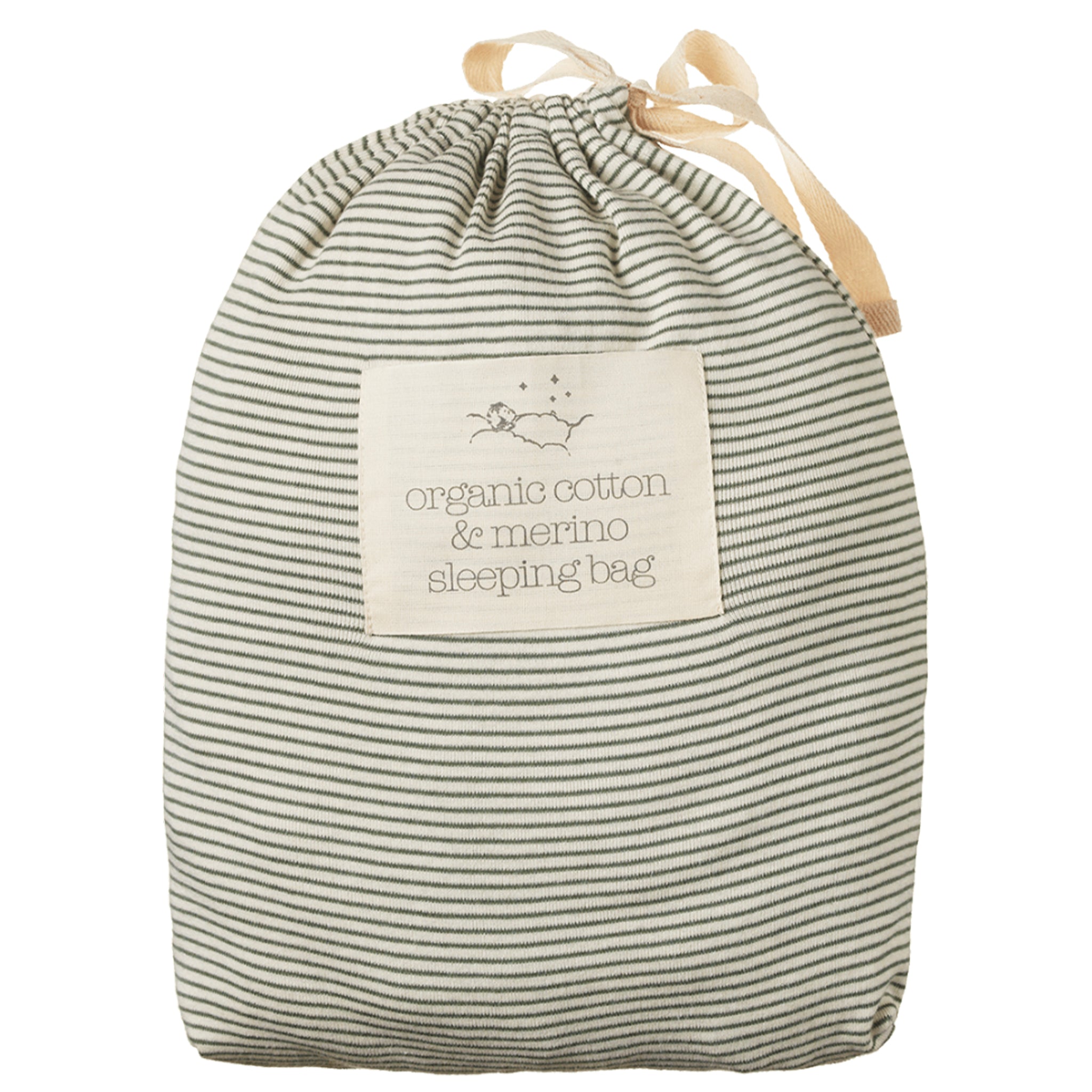 Nature Baby Organic Cotton & Merino Sleeping Bag - Nettle Pinstripe