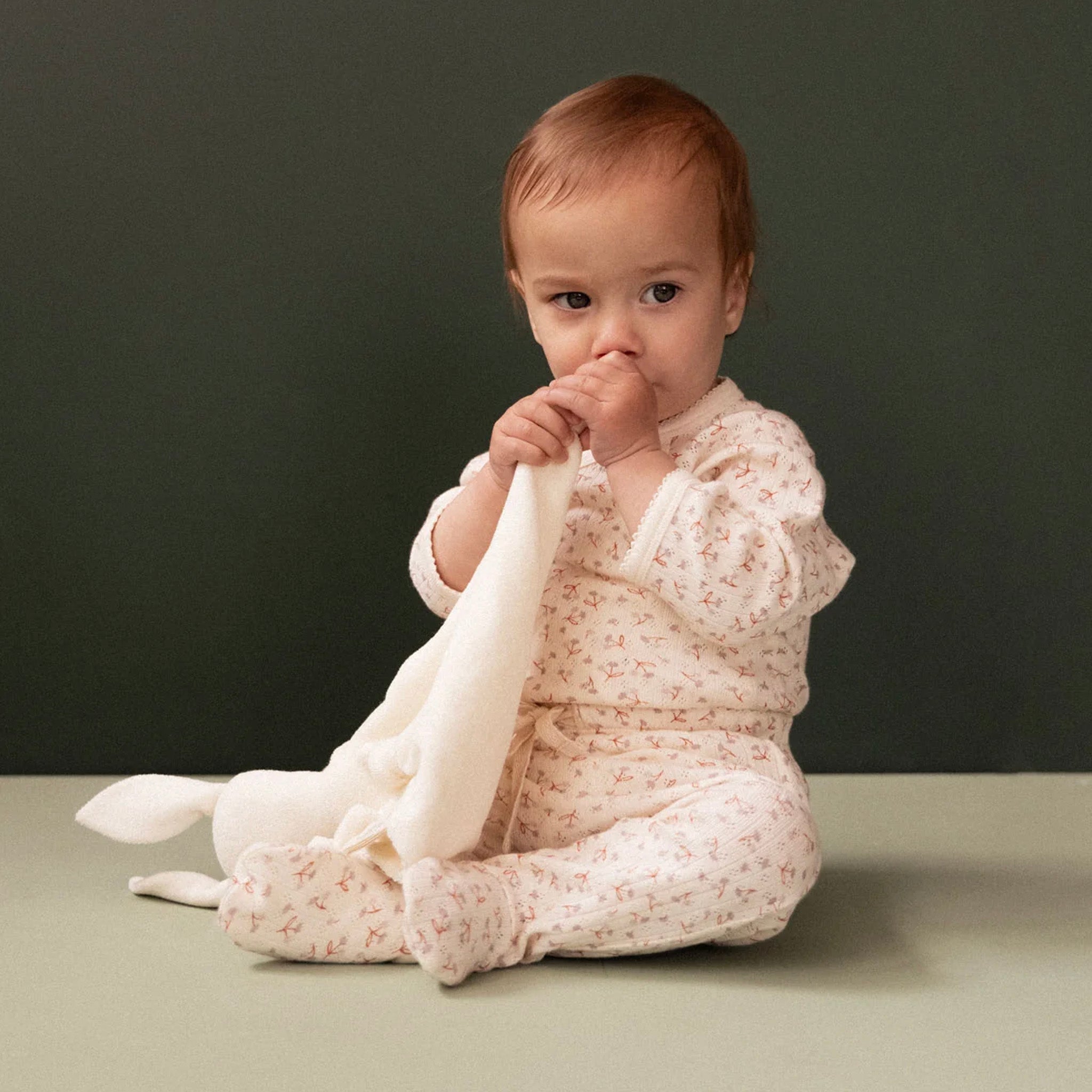 Nature Baby Organic Cotton Pointelle Footed Romper - Dandelion
