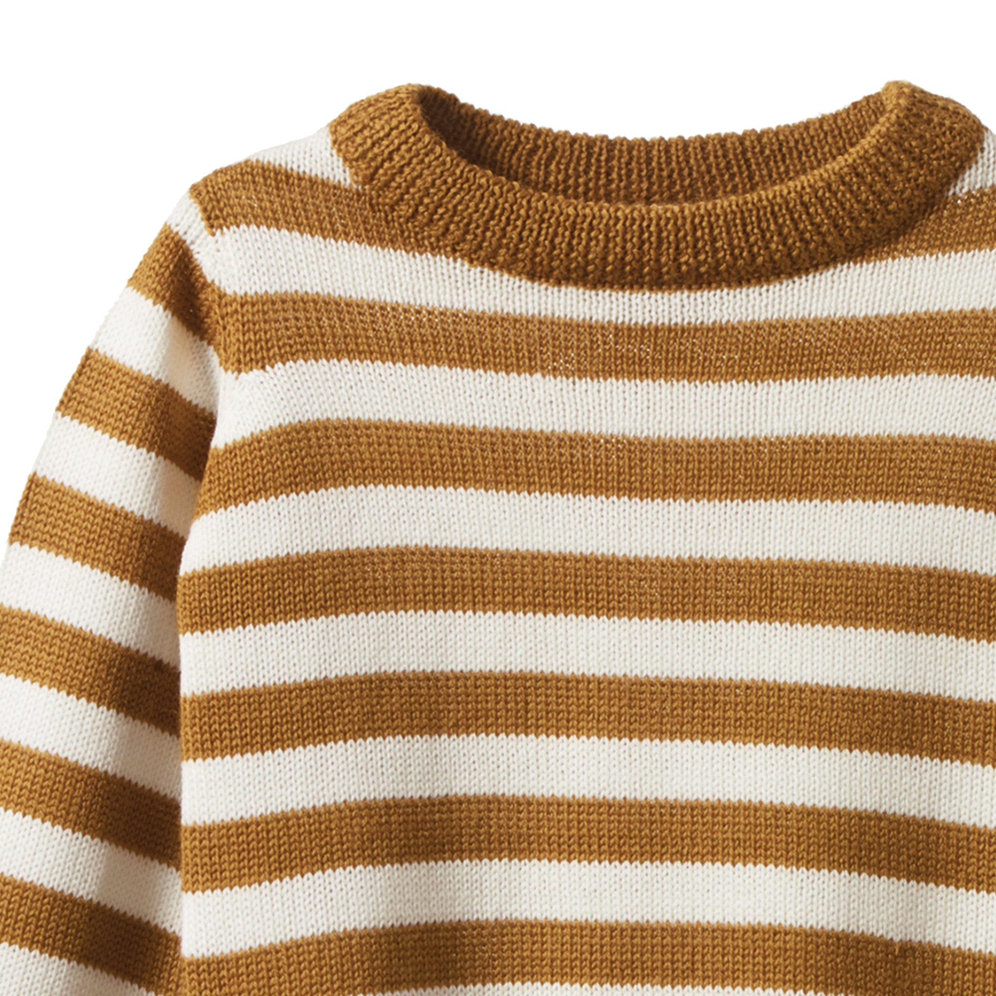 Nature Baby Organic Merino Knit Pullover - Toffee Bold Stripe