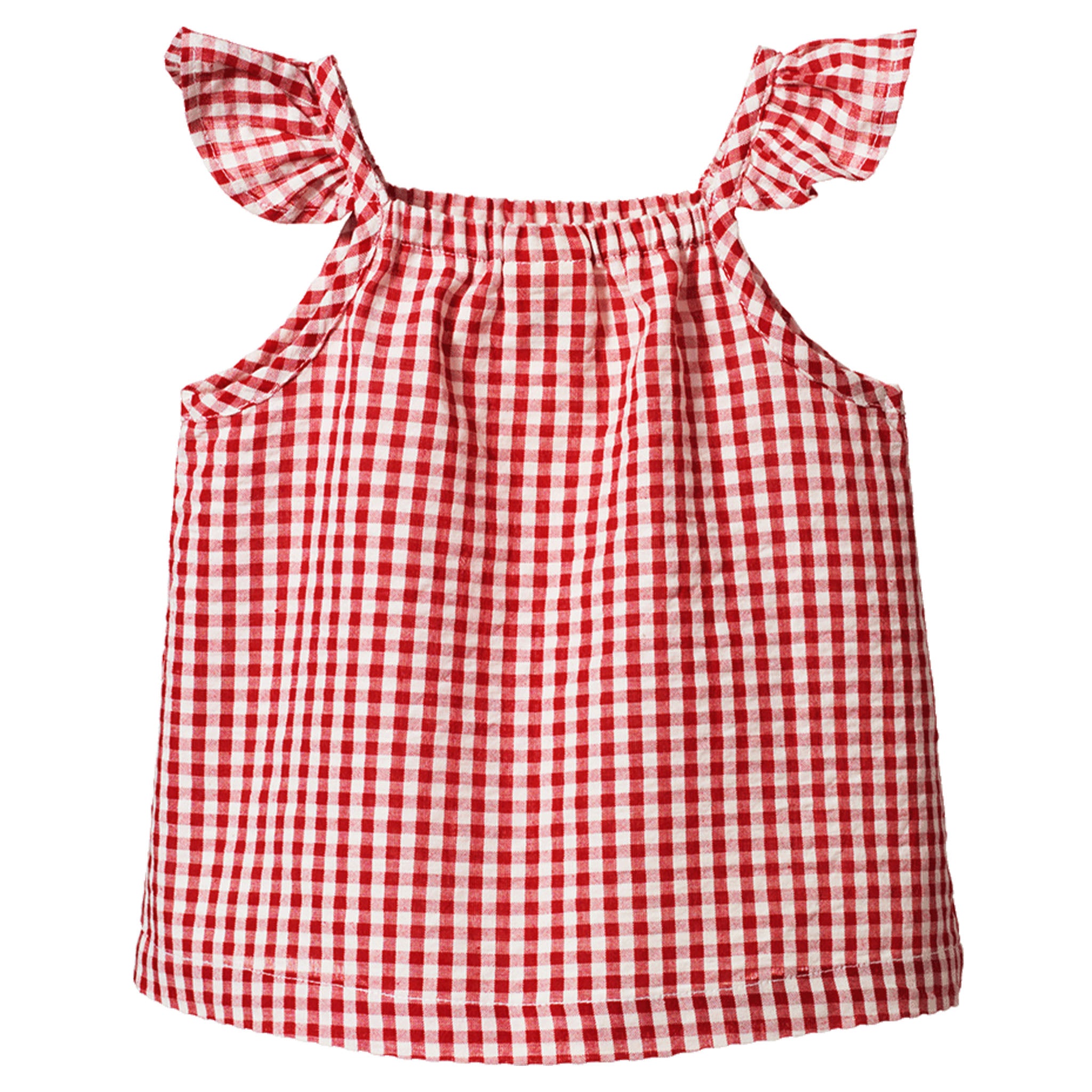 Nature Baby Petal Gingham Set - Red Check
