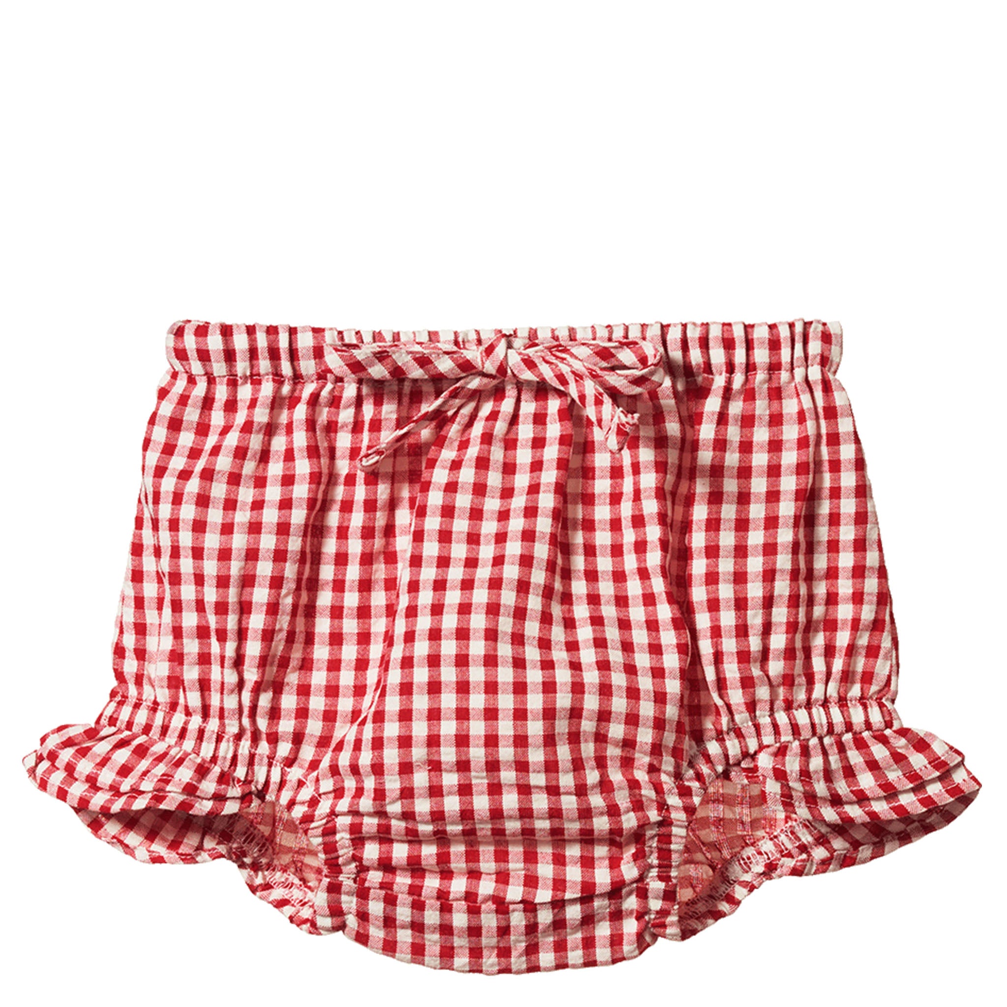 Nature Baby Petal Gingham Set - Red Check