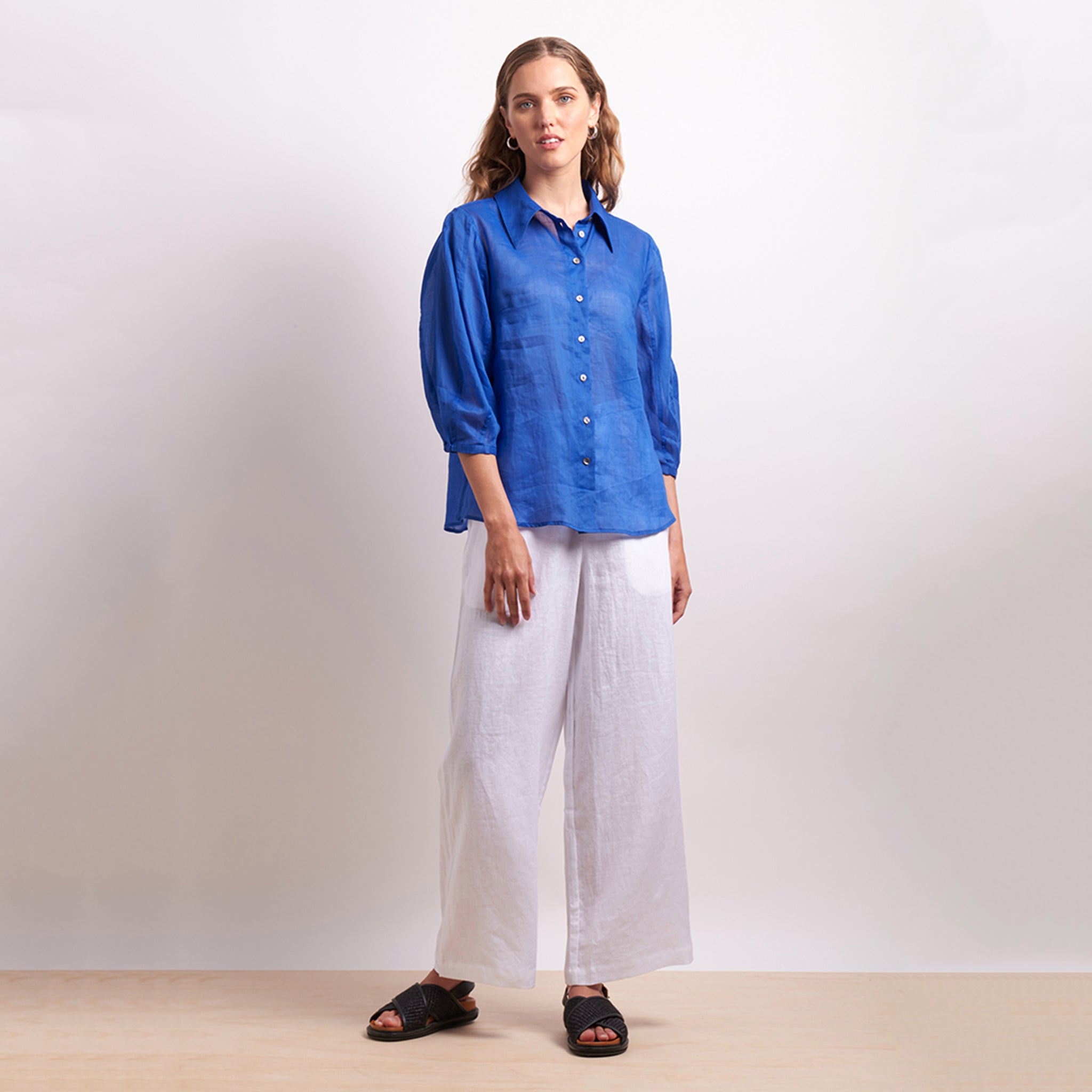 Neris High Life Linen Pants - White
