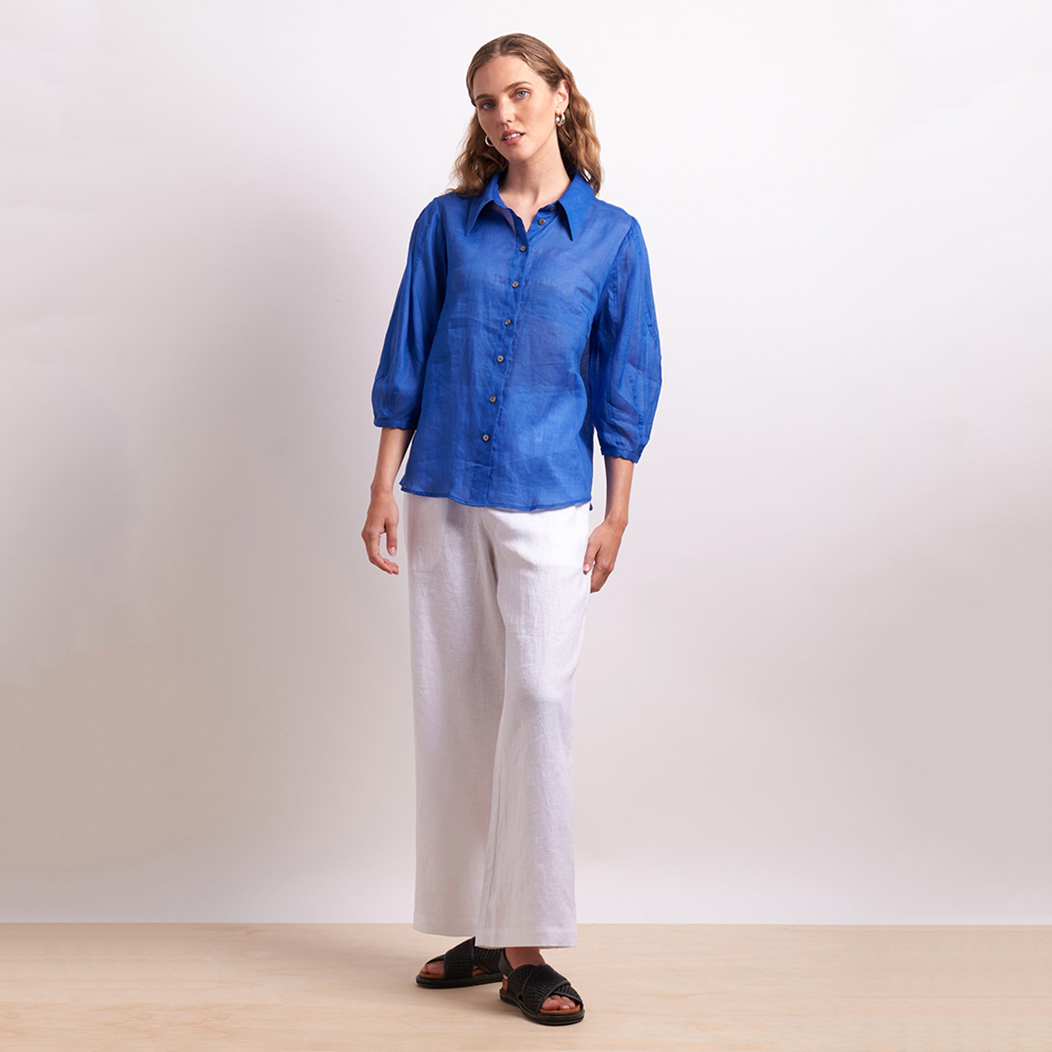 Neris High Life Linen Pants - White