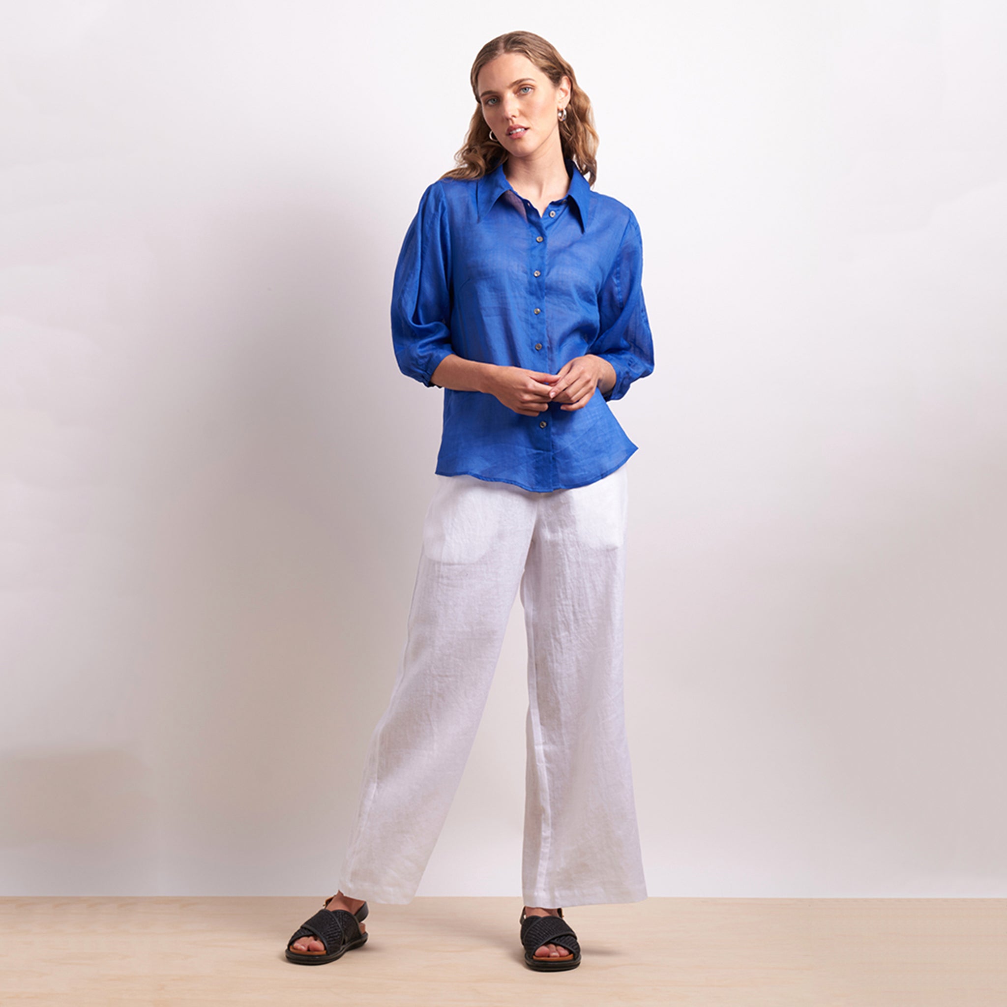 Neris High Life Linen Pants - White