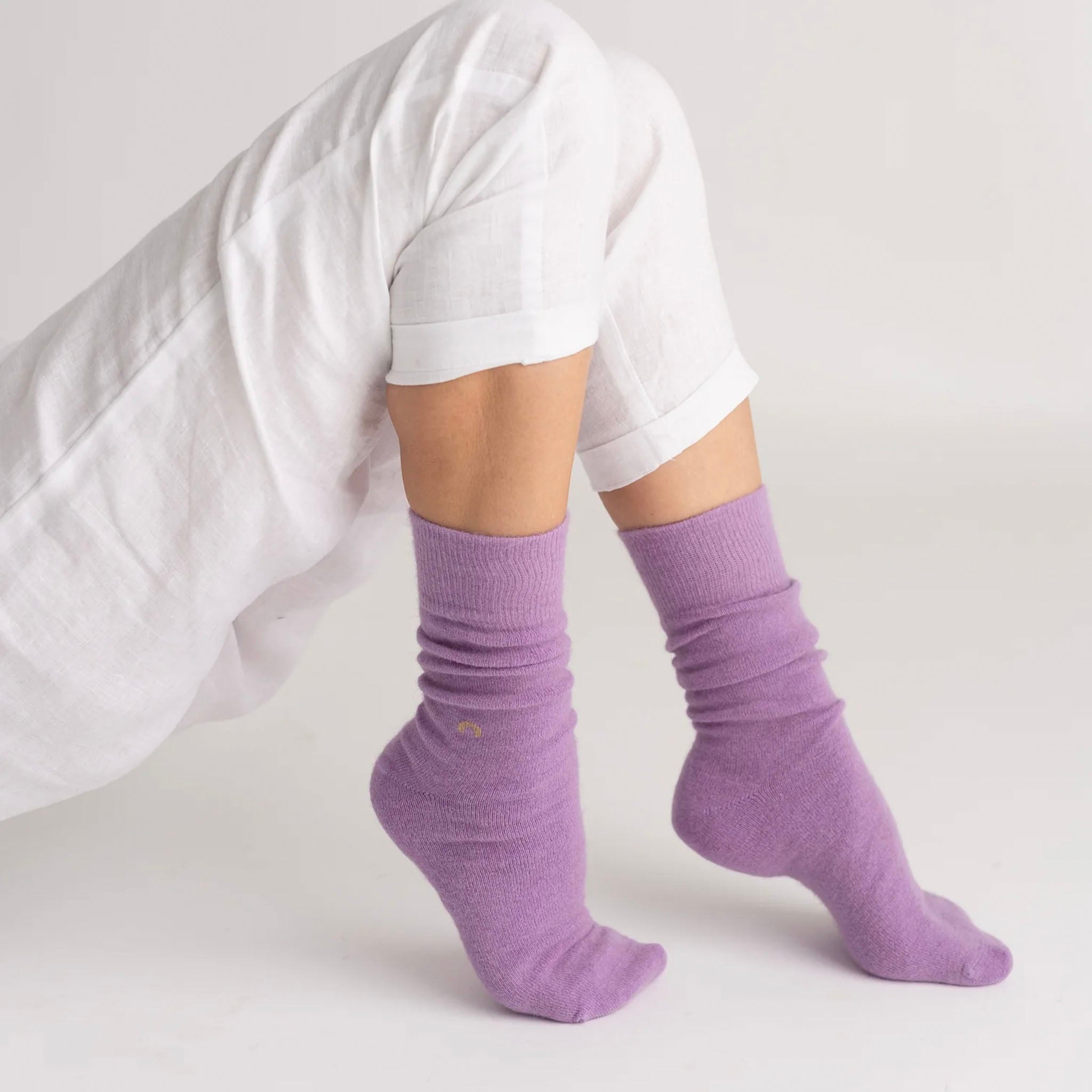 Nooan Possum Merino Hamilton Socks - Lilac Breeze