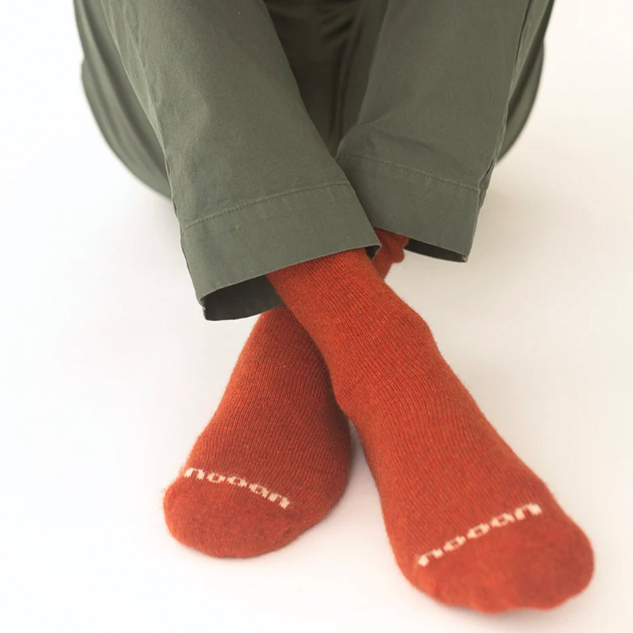 Nooan Possum Merino Piha Socks - Leather Brown
