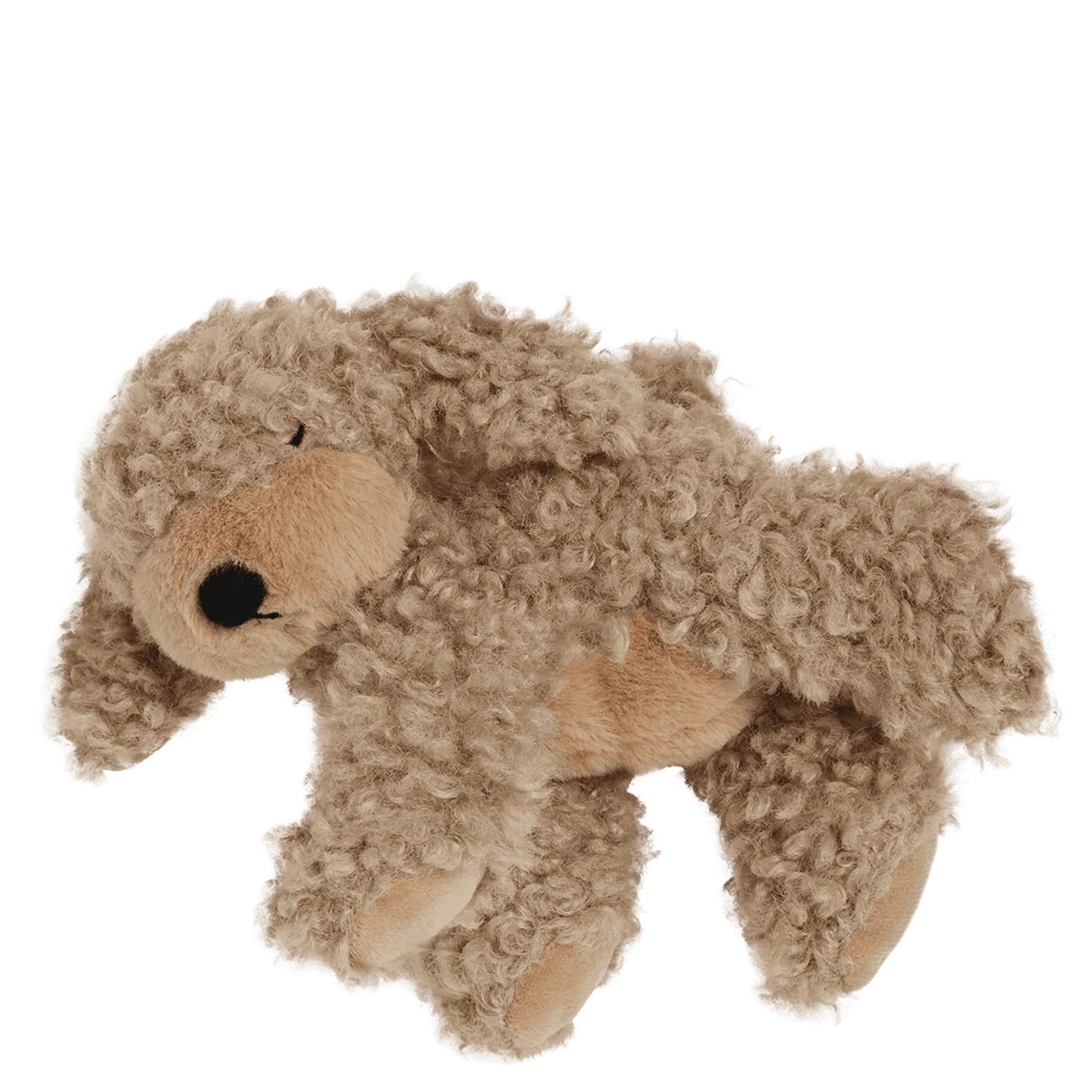 Plush toy dog on a white background