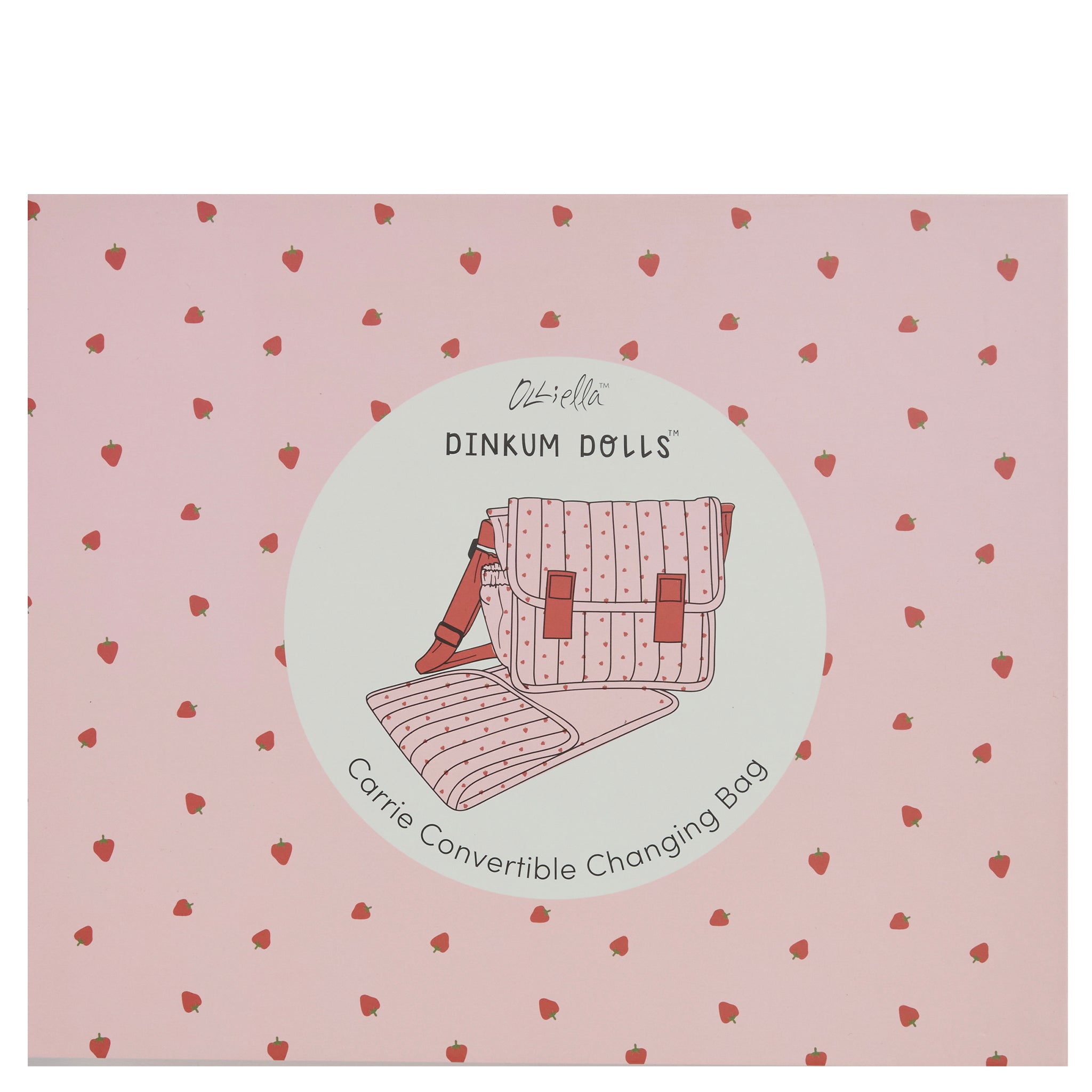 Olli Ella Carrie Convertible Changing Set - Strawberry