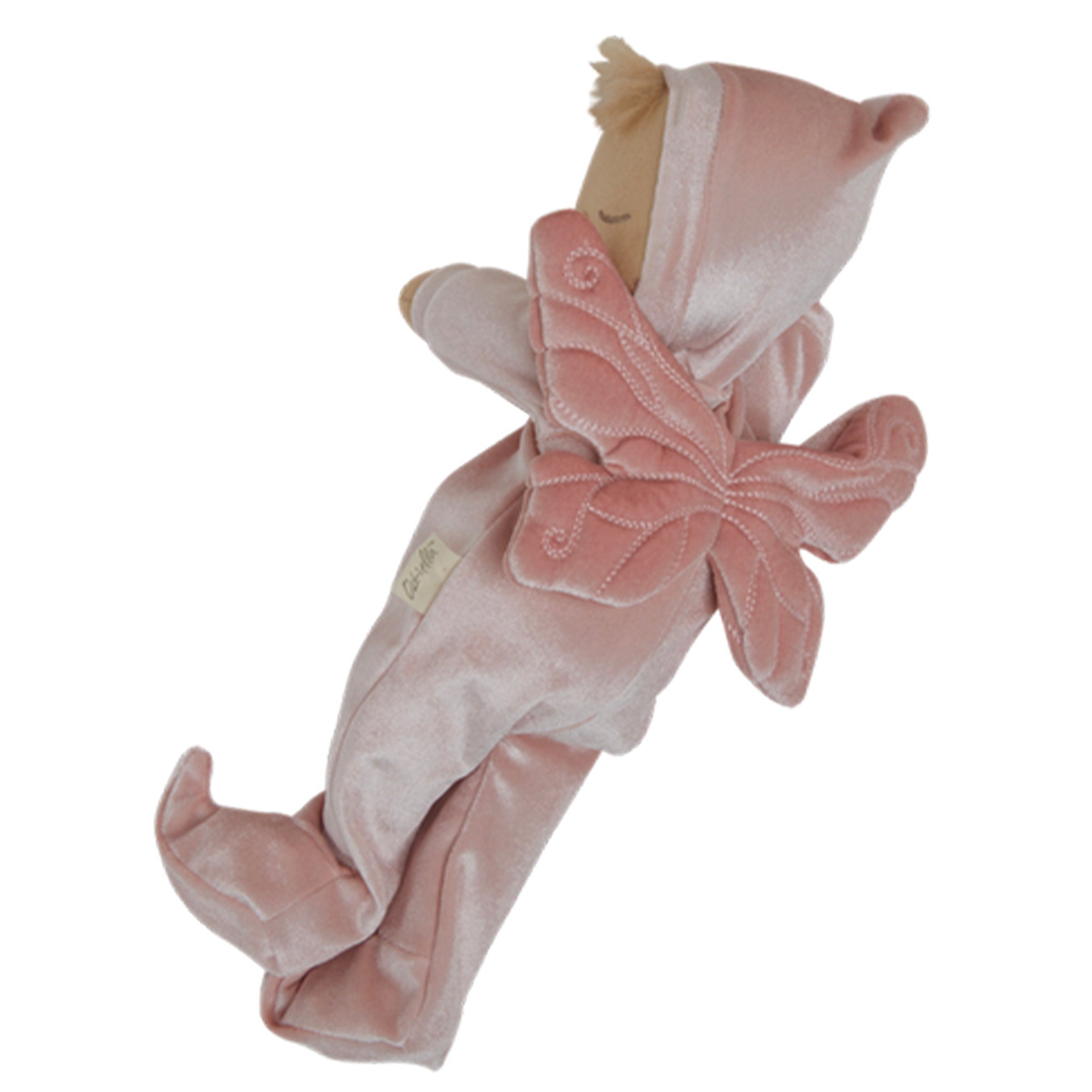 Baby comfort blanket with butterfly design on a white background