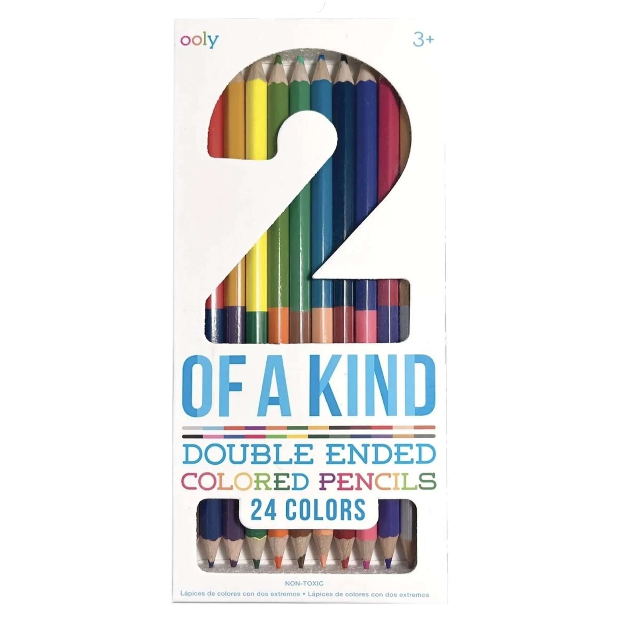 Ooly 2 of A Kind Double Ended Coloured Pencil Set – 12 double-ended coloured pencils with 24 vibrant colours in compact pack