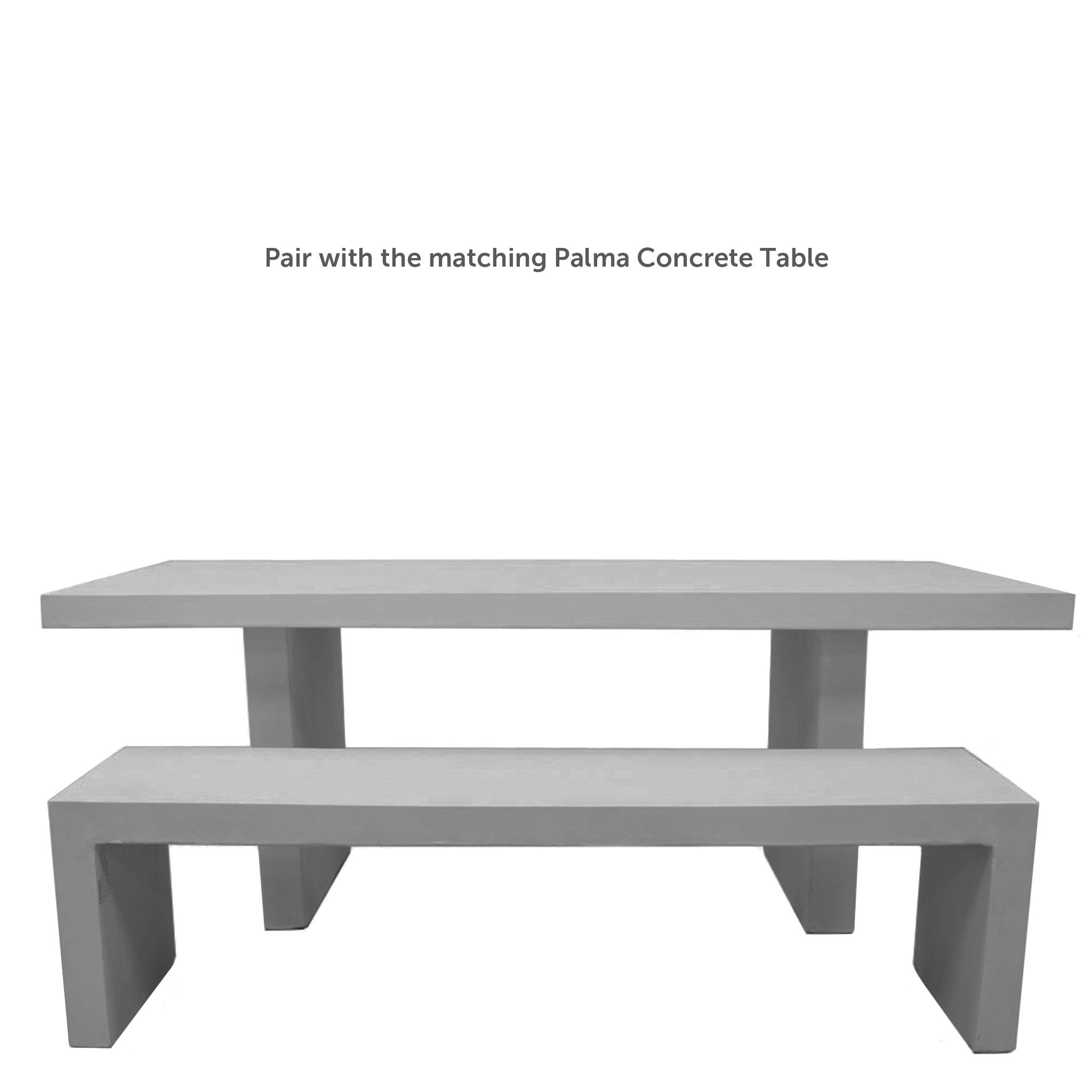 Palma Concrete Bench - Grey