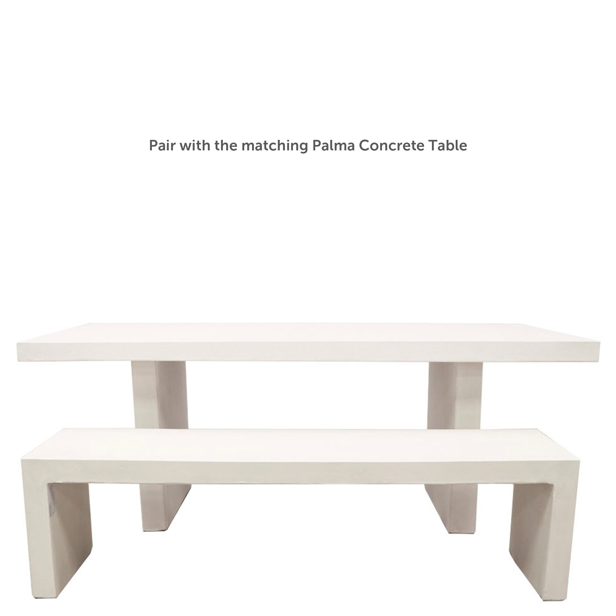 Palma Concrete Bench - White