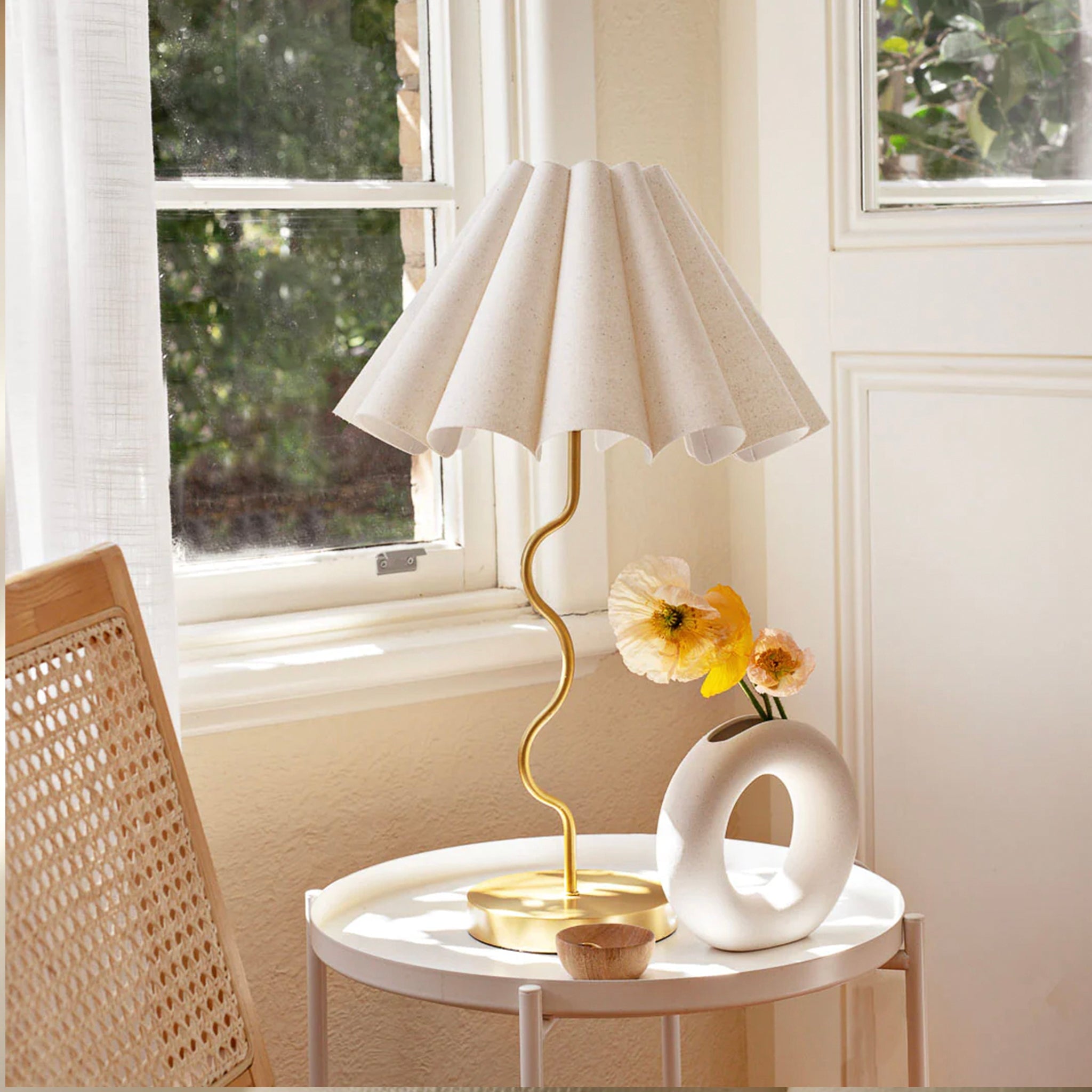 Paola & Joy Cora Table Lamp - Neutral & Brass - Tea Pea Home
