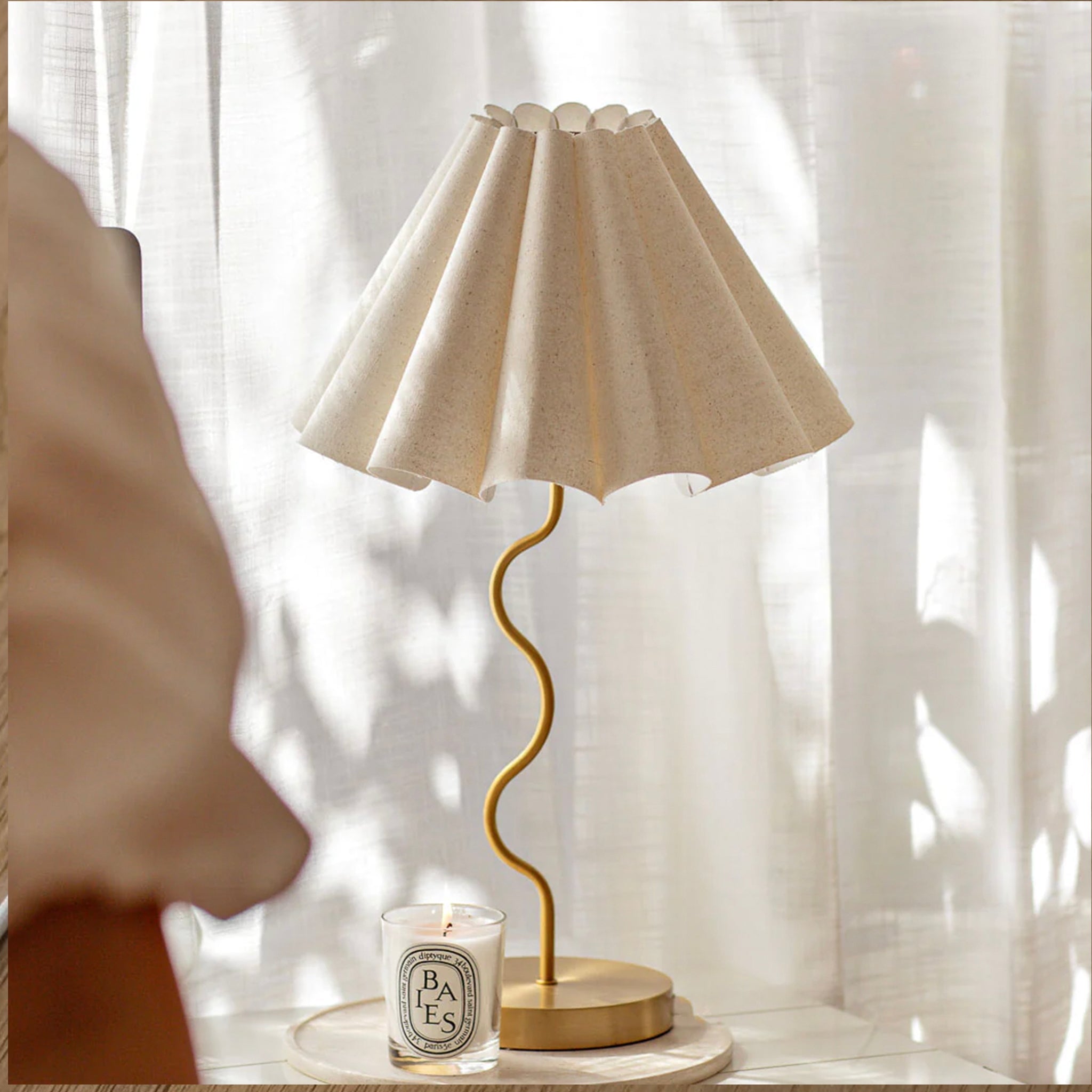 Paola & Joy Cora Table Lamp - Neutral & Brass - Tea Pea Home