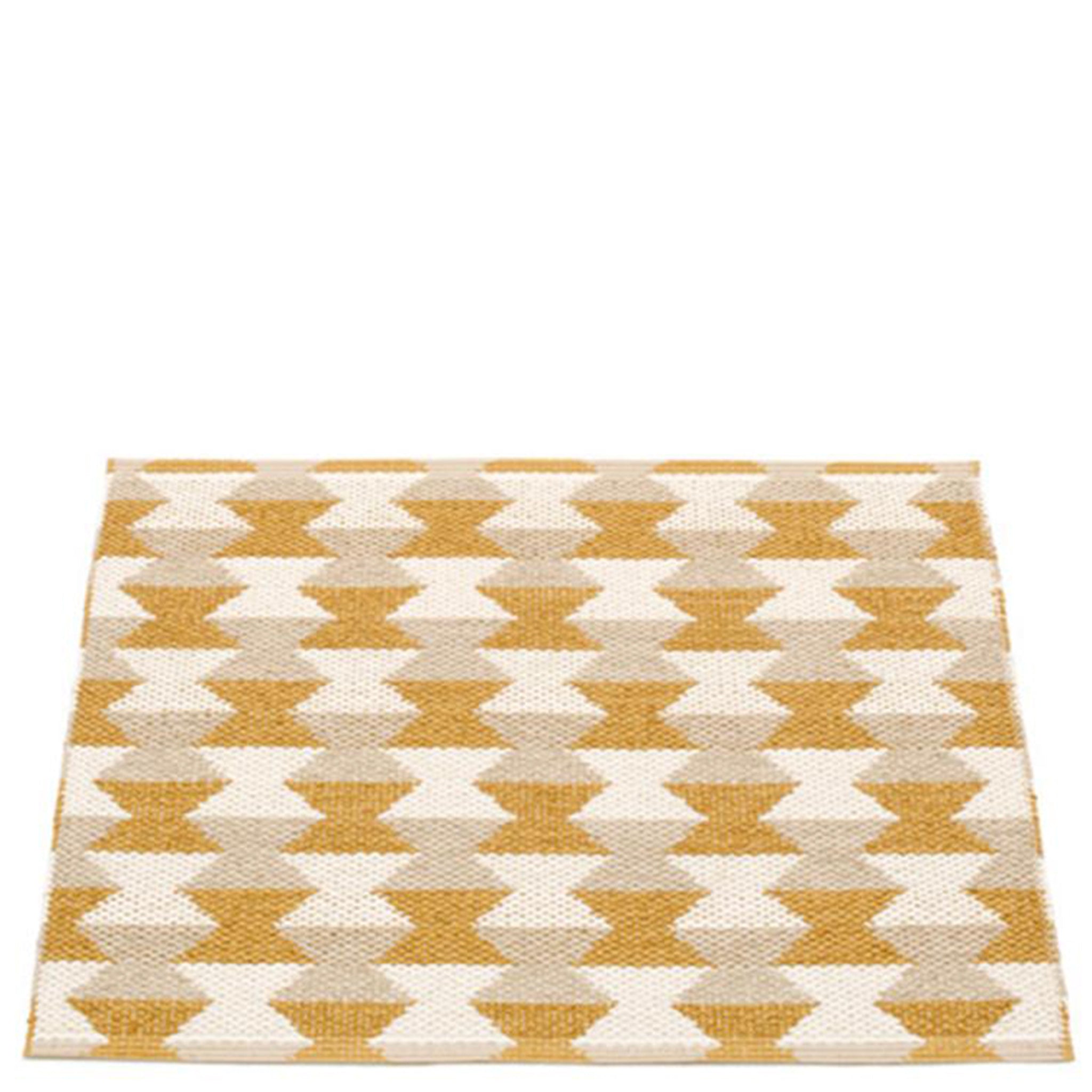 Pappelina Sweden Dana Reversible Mat - Ochre, Beige & Vanilla