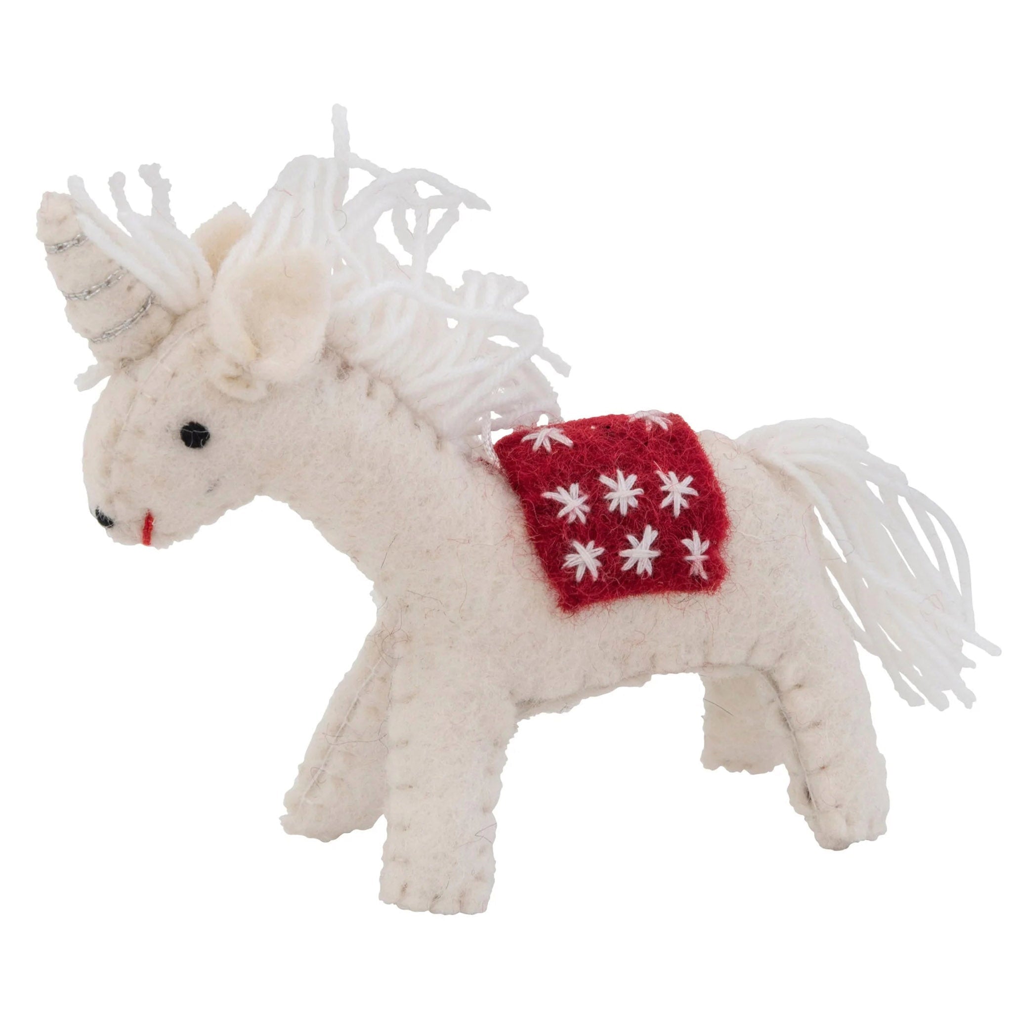 Pashom Nepal Felt Christmas Decoration - Unicorn with Blanket - Tea Pea Home