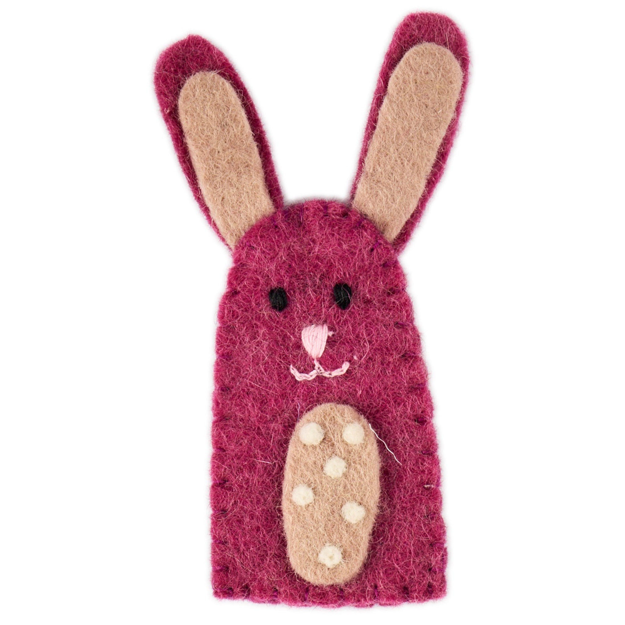 Pashom Nepal Felt Finger Puppet - Bunny