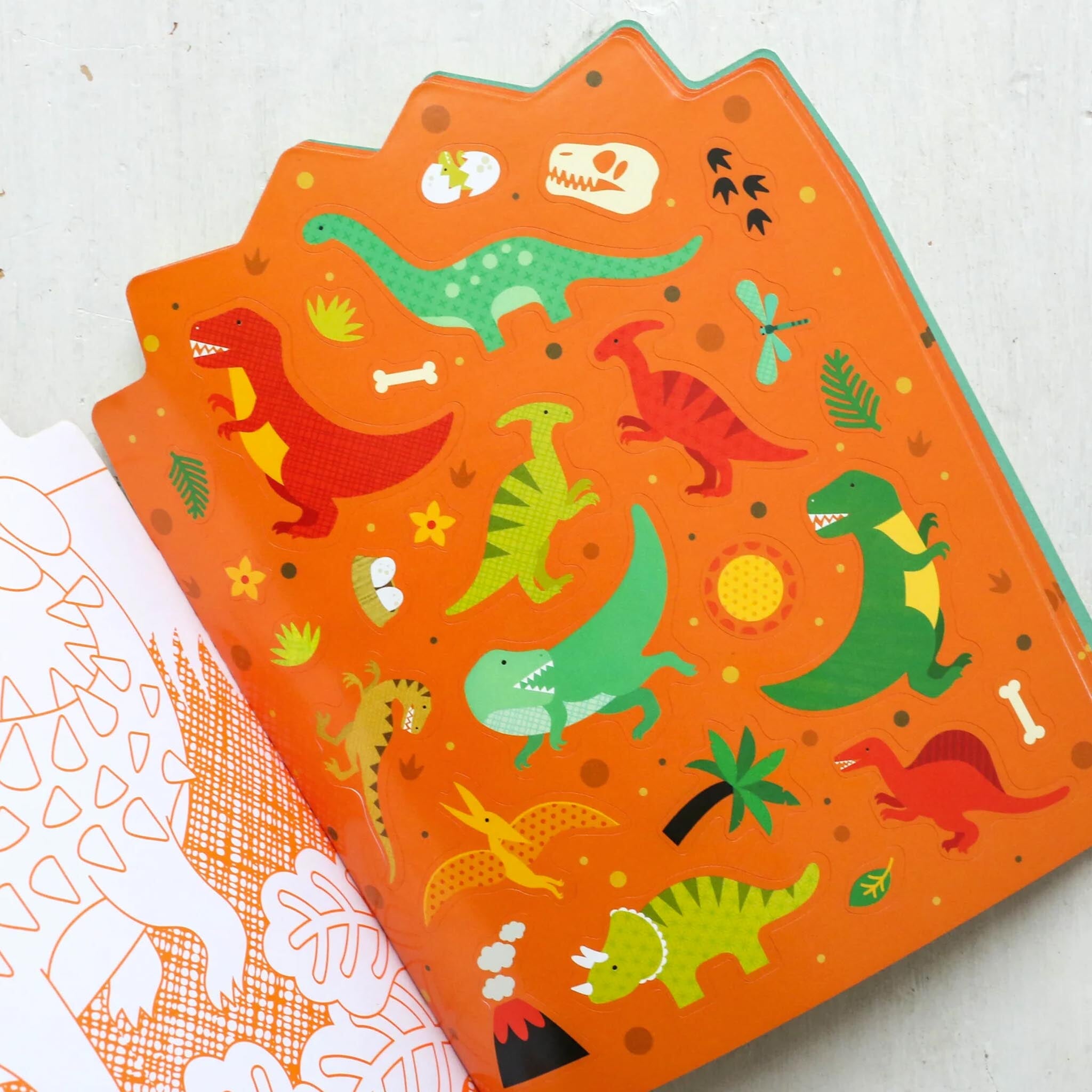 Petit Collage Colouring Book with Stickers - Dinosaurs Toys Not specified 