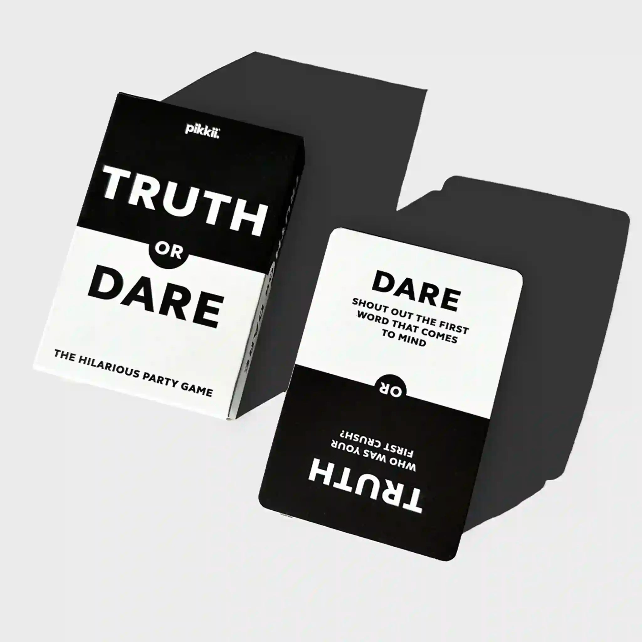 Truth or Dare game cards on a light gray background