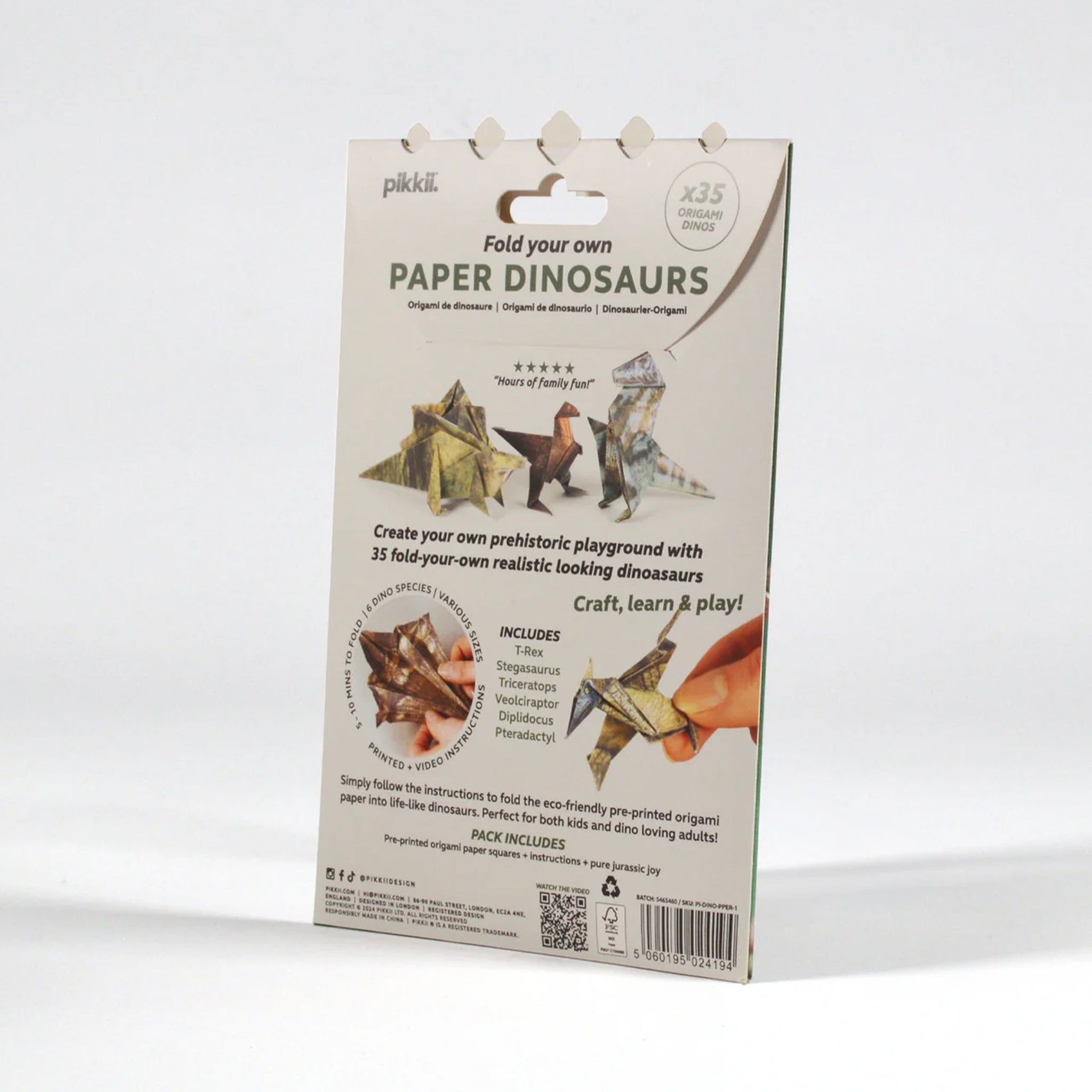 Pikkii Origami Paper Dinos