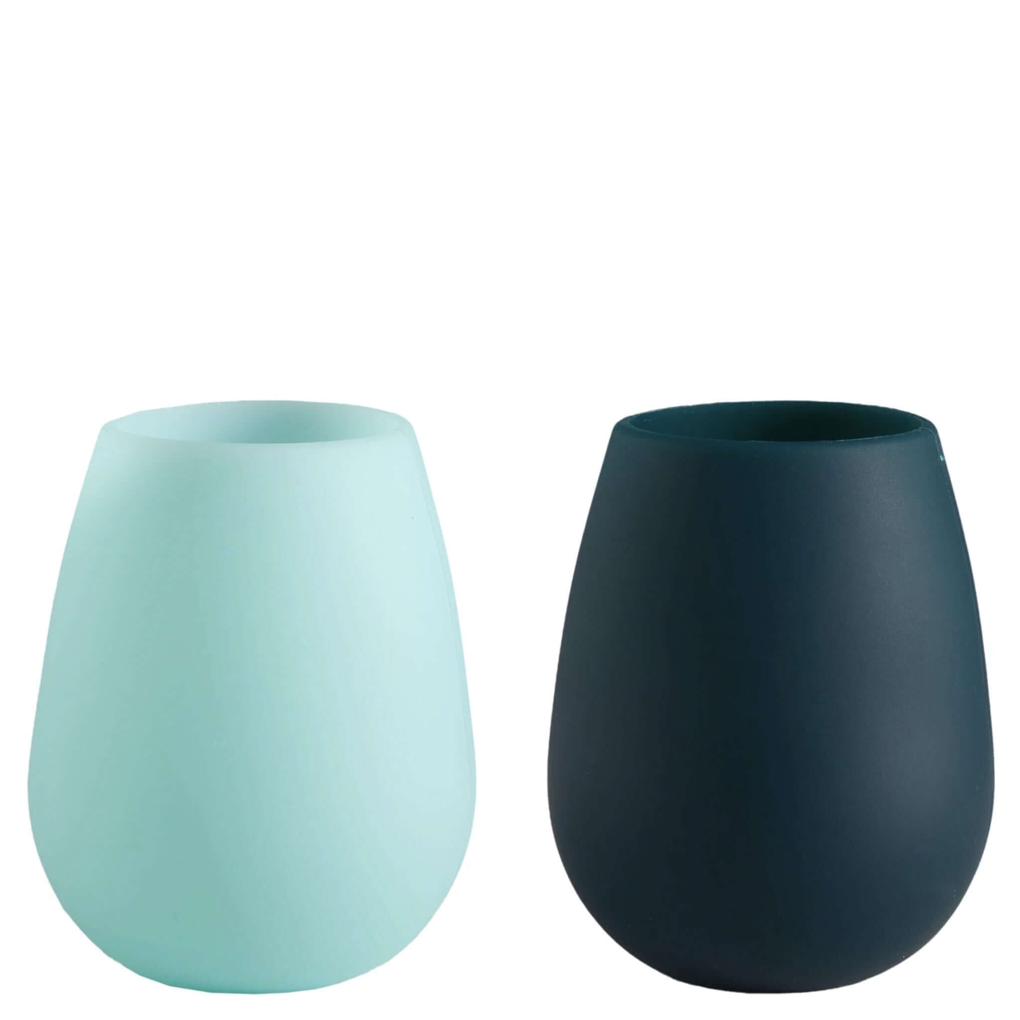Porter Green Fegg Unbreakable Glass Set - Mist & Ink, showcasing two silicone tumblers in soft sage and deep olive.