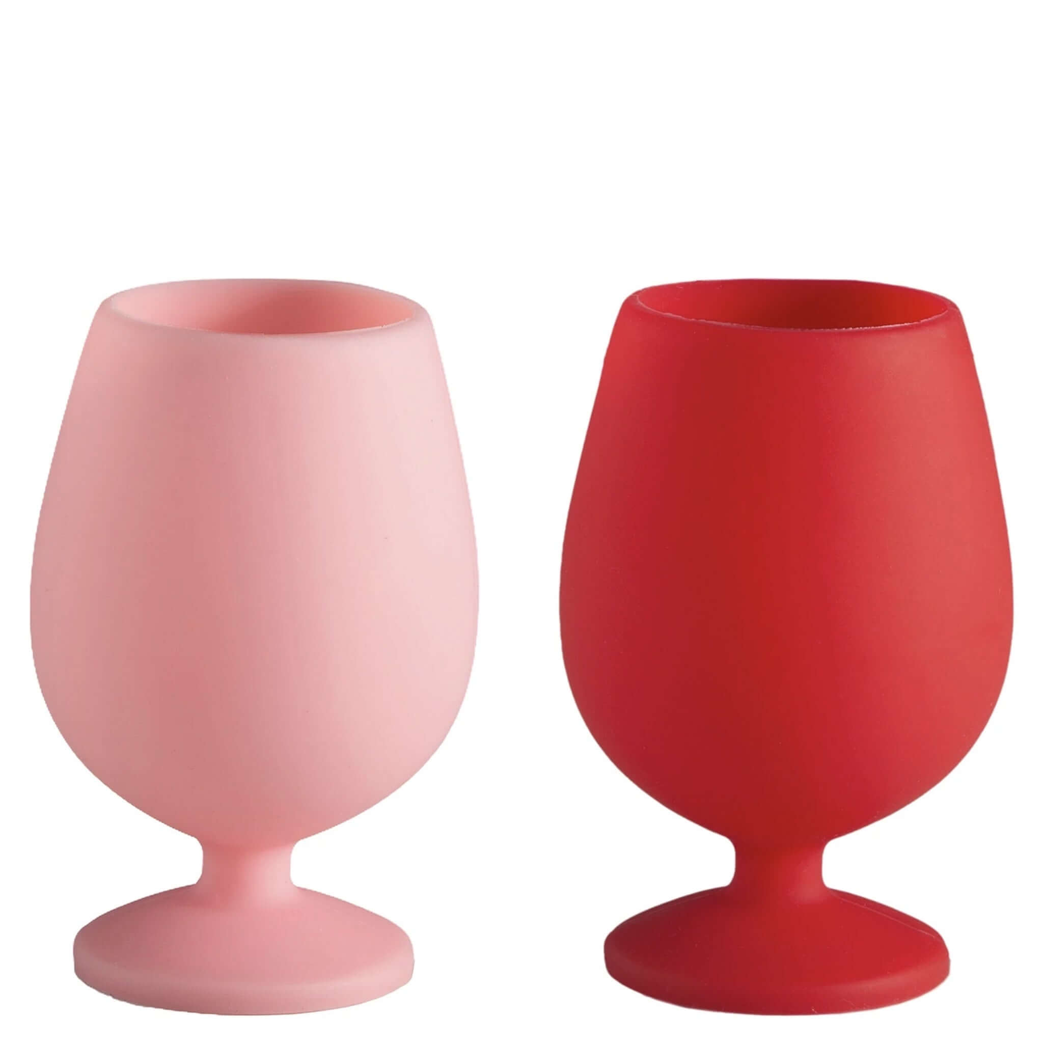 Porter Green Stemm Unbreakable Wine Glass Set - Cherry & Blush featuring pink and red silicone glasses.