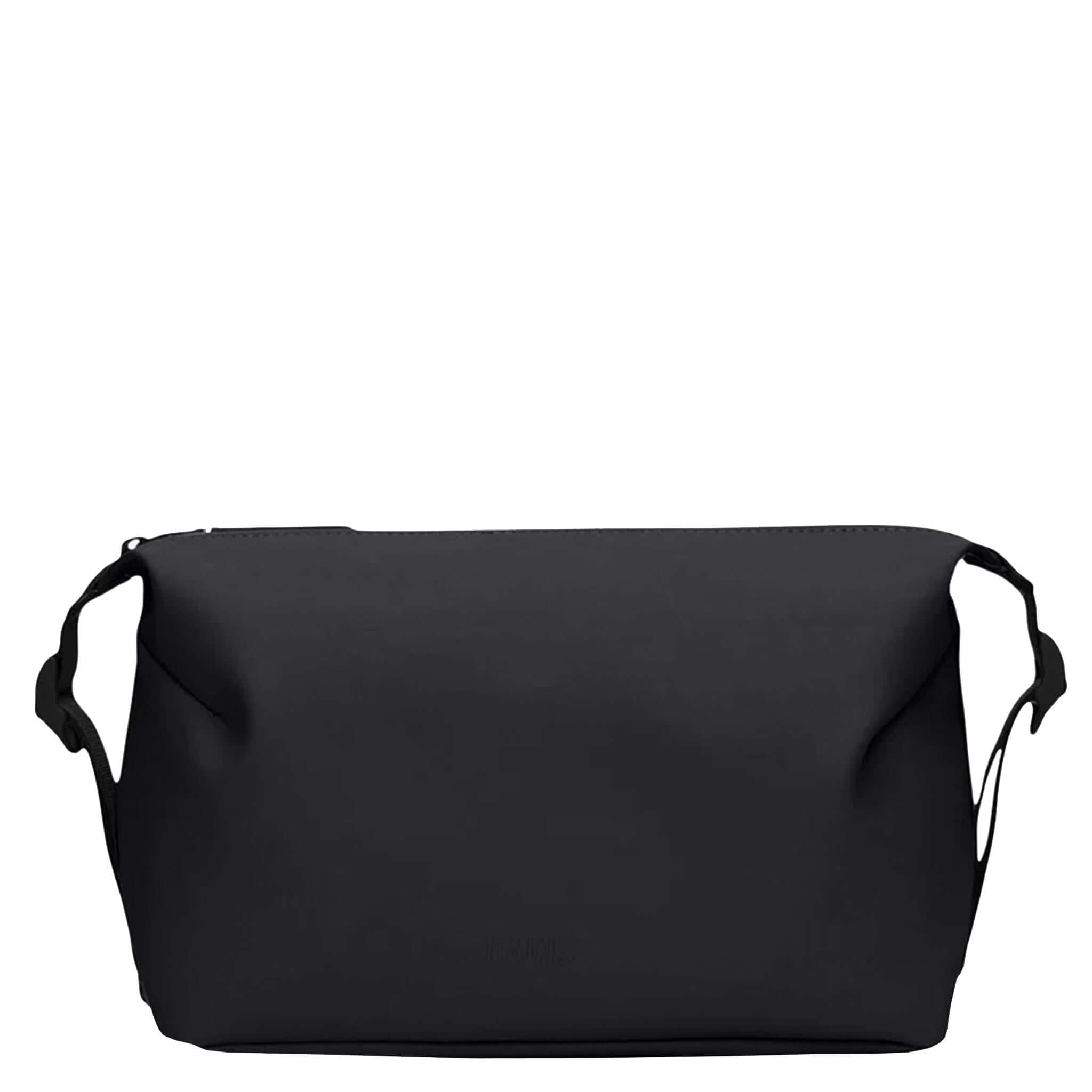 Rains Wash Bag Small - Black, stylish and functional toiletry bag in black, ideal for travel and daily use.