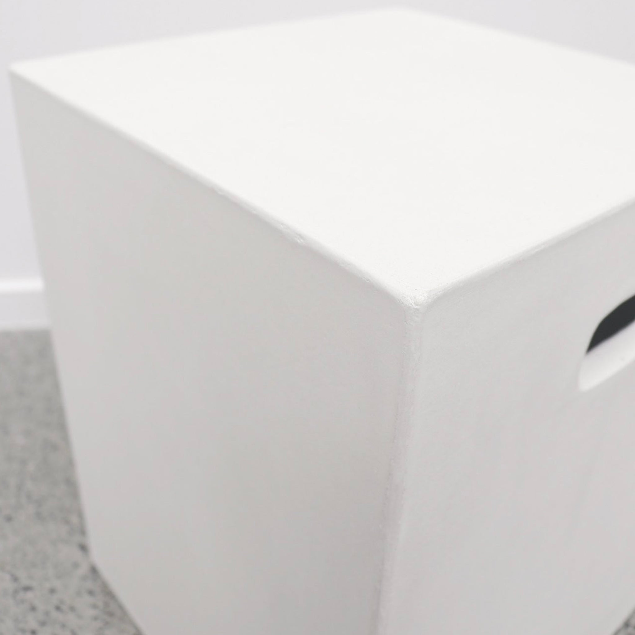 Rectangle Concrete Side Table / Stool - White