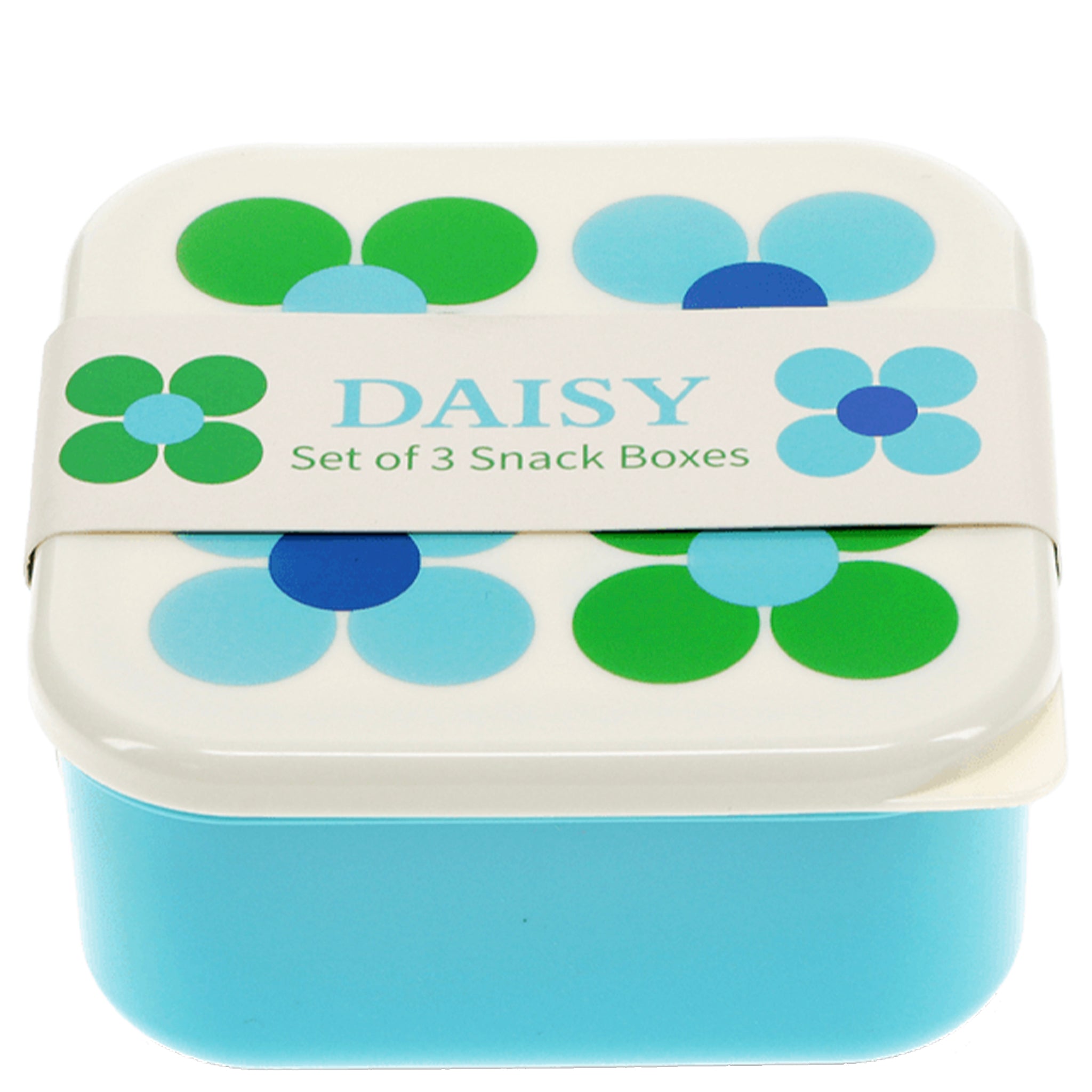 Square container with floral lid on a white background
