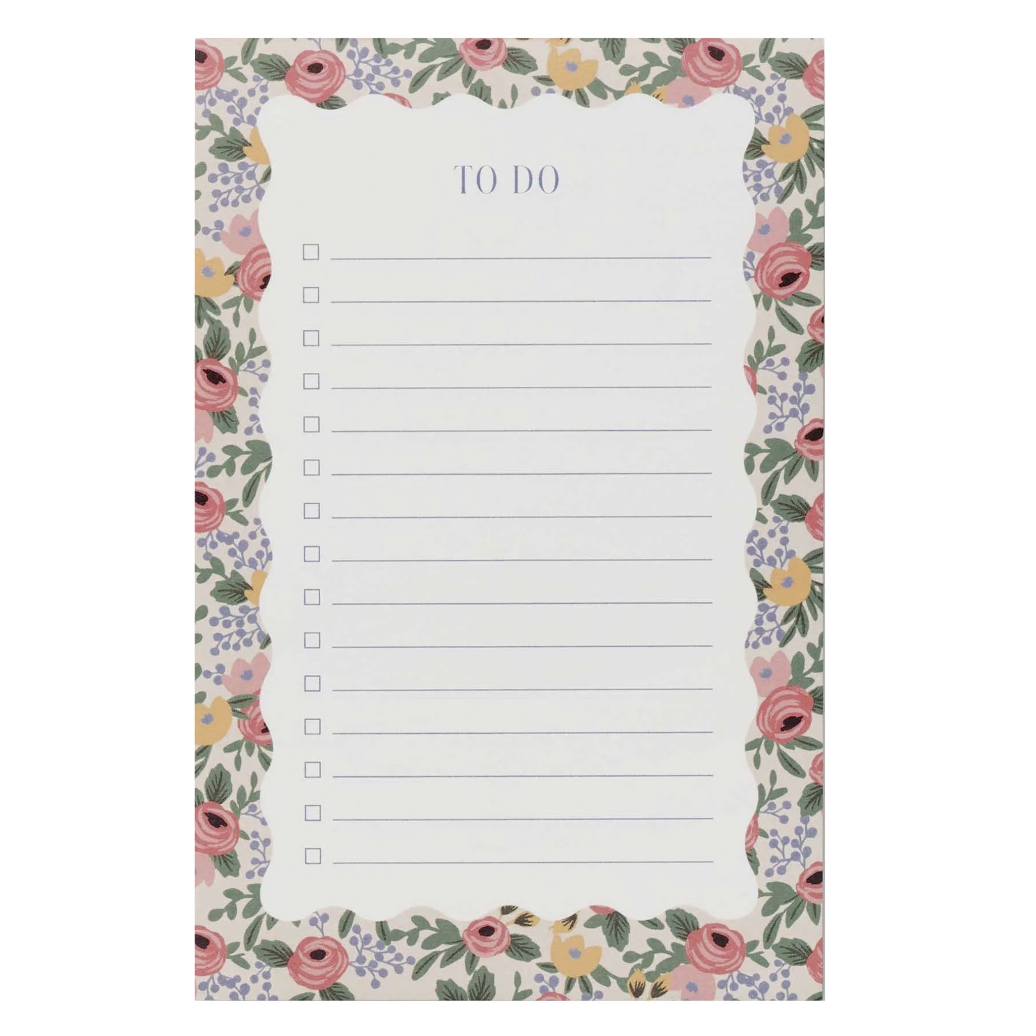 Floral border to-do list pad with checkboxes