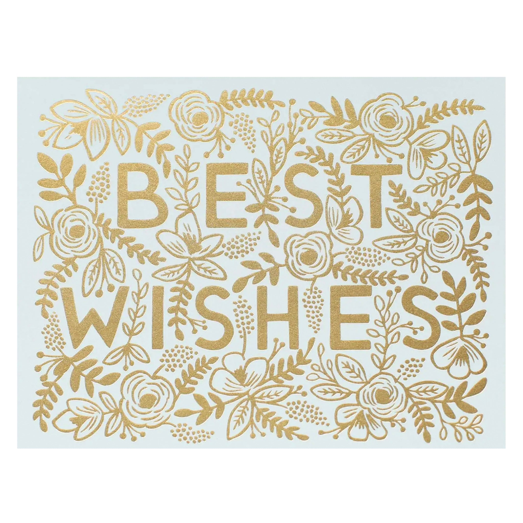 Rifle Paper US Card - Golden Best Wishes - Tea Pea Home