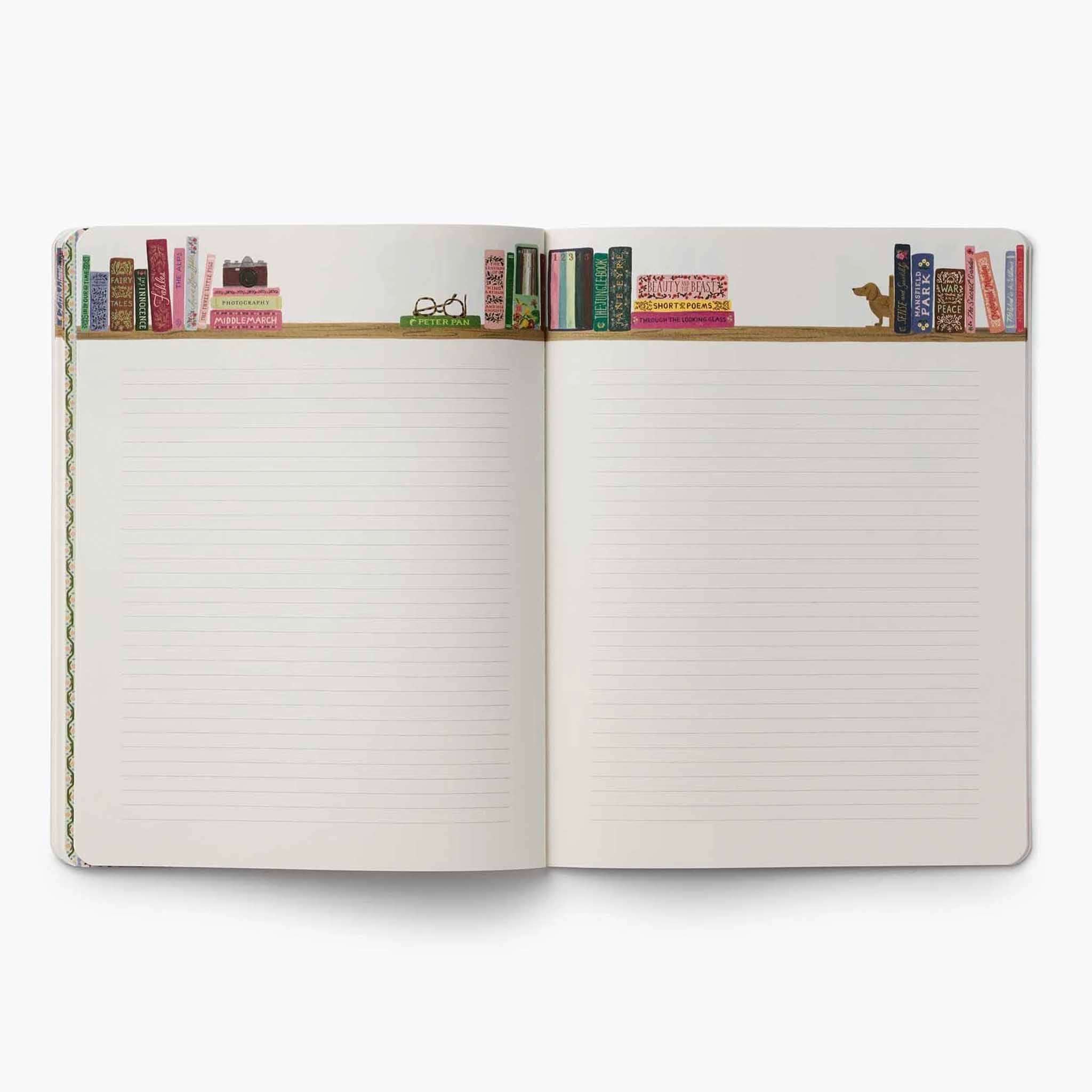 Rifle Paper 2027 Monthly Appointment Notebook - Ladies Night Book Club open pages with book illustrations.
