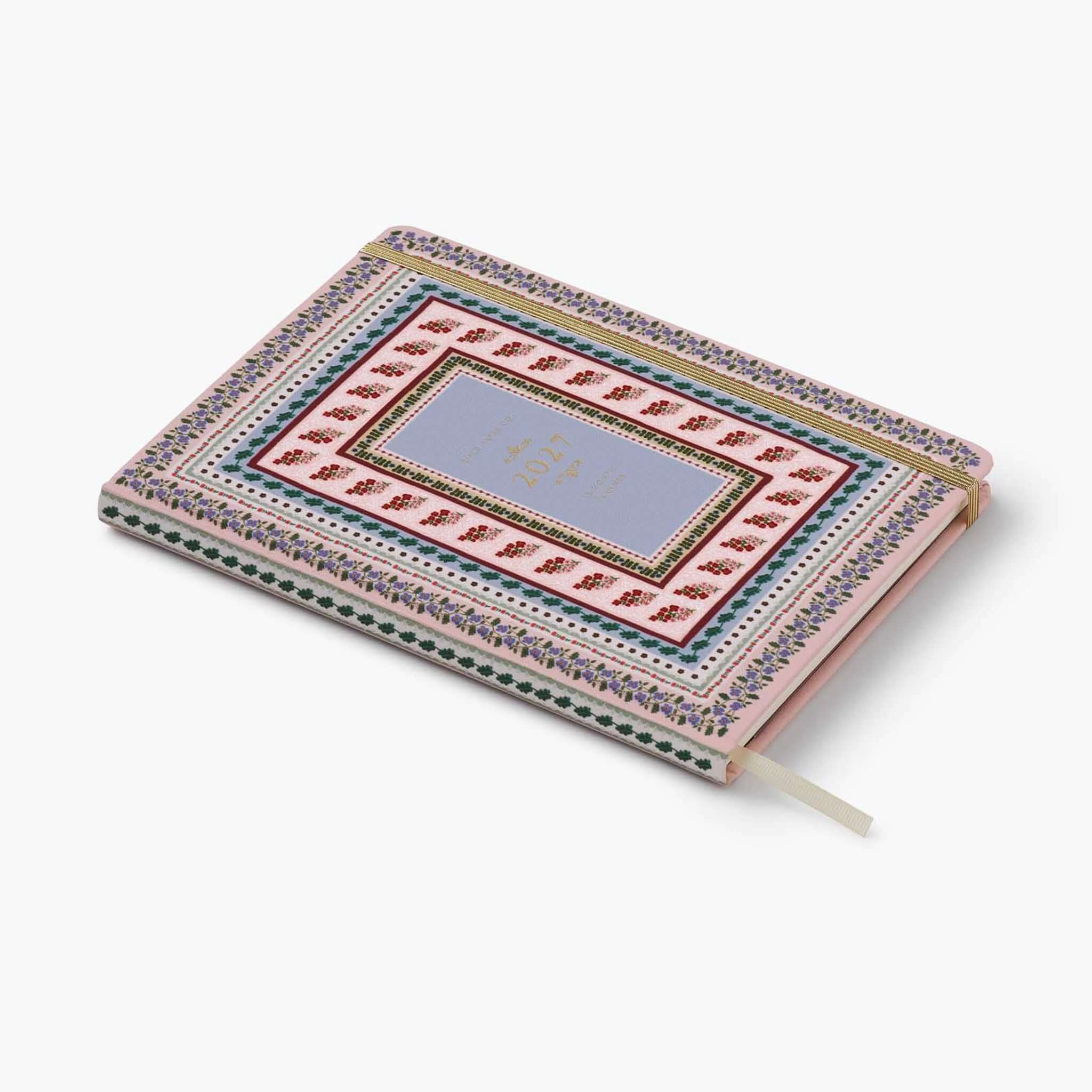 Rifle Paper 2027 Weekly Hardcover Planner with Pen - Paisley, elegant design with colorful patterns and foil-stamped year.