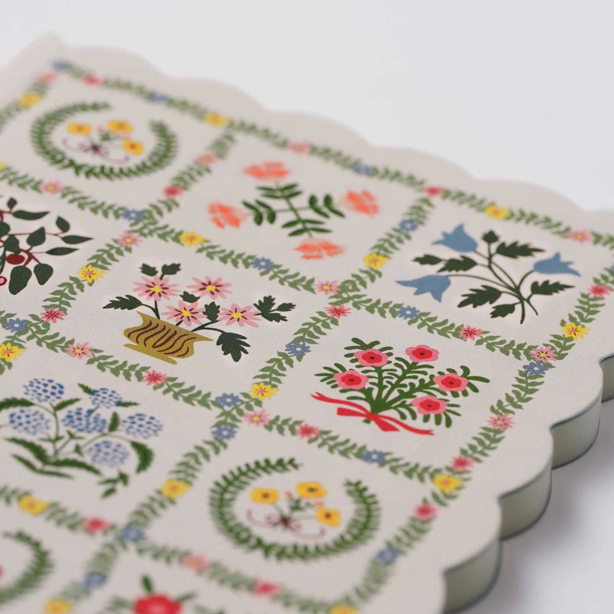 Rifle Paper Softcover Journal - Helena with scalloped edges and floral designs, perfect for writing on the go.