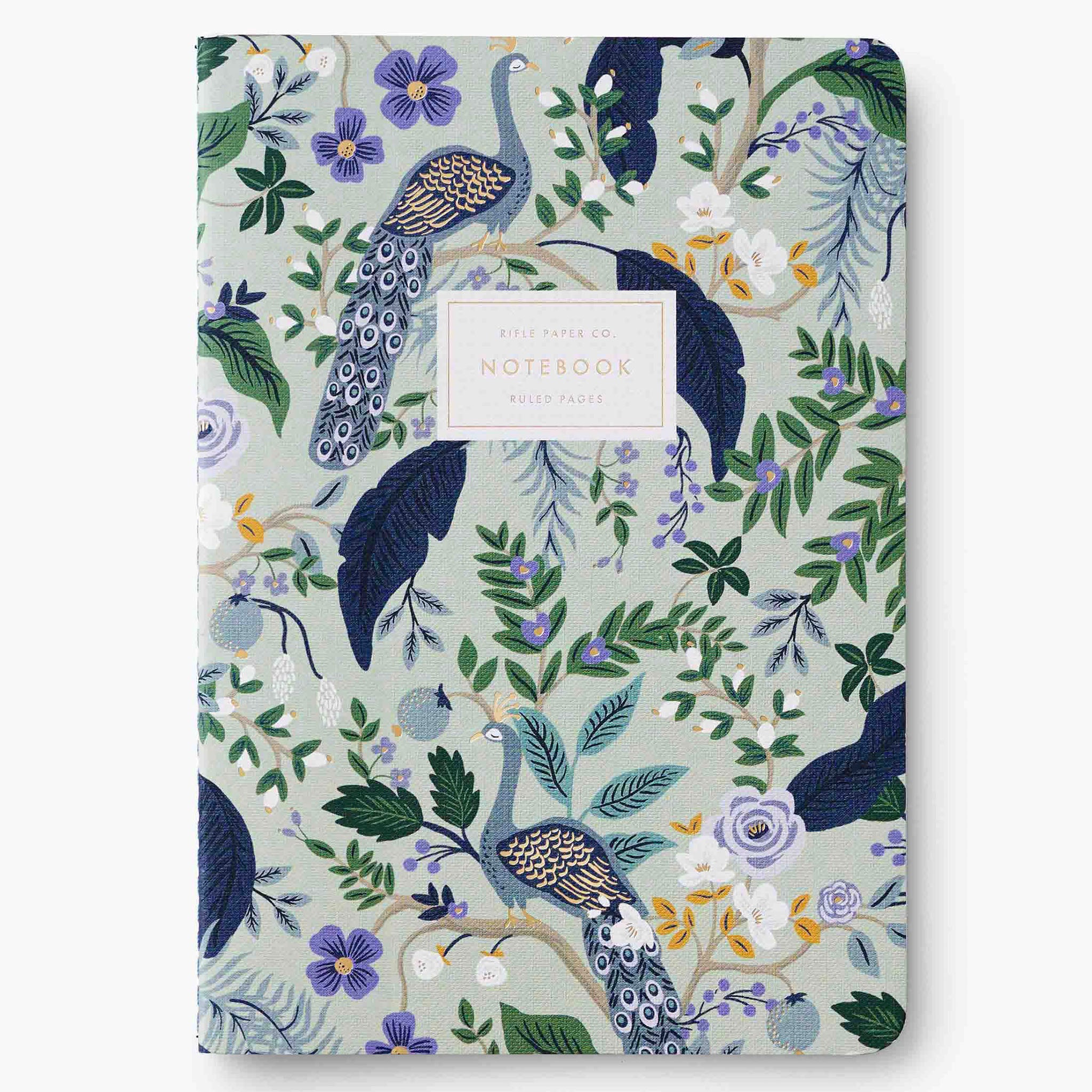 Rifle Paper Stitched Notebook Set - Peacock