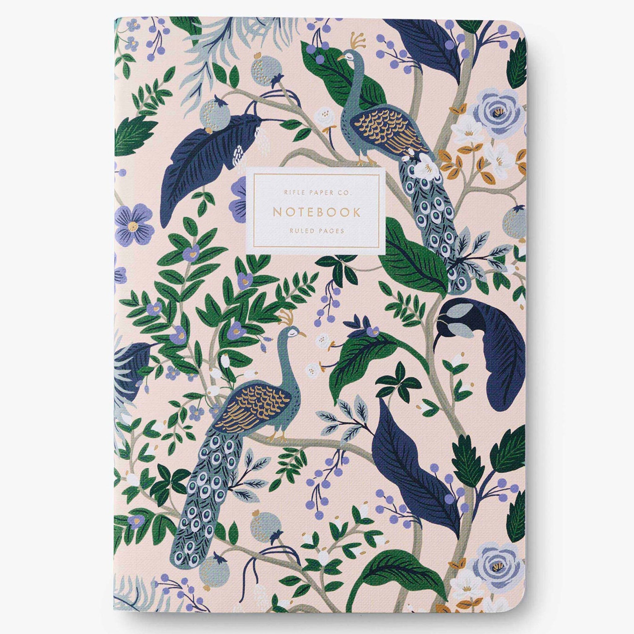 Rifle Paper Stitched Notebook Set - Peacock