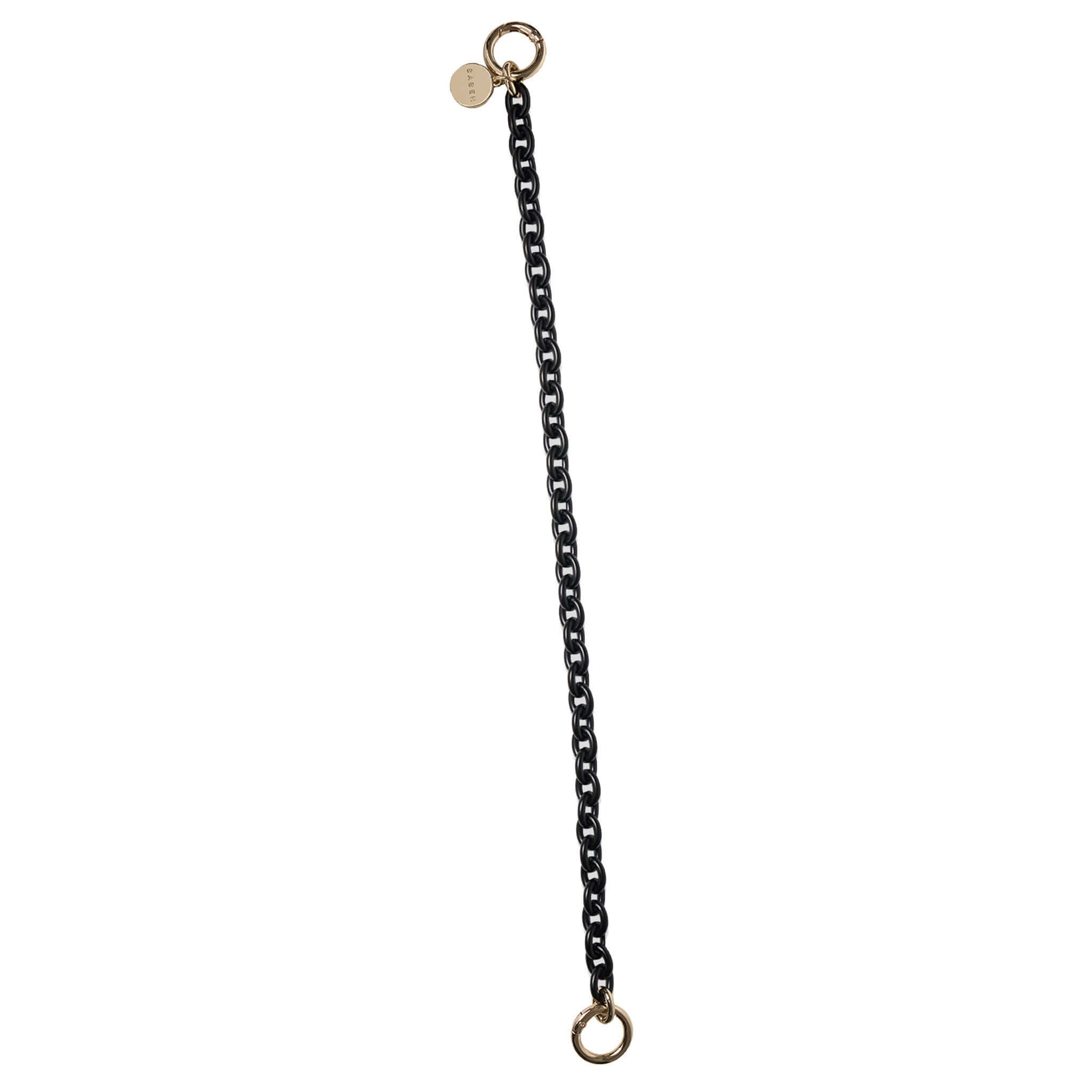 Saben Feature Chain Handle - Black Link close-up with gold hardware on a sleek black chain.