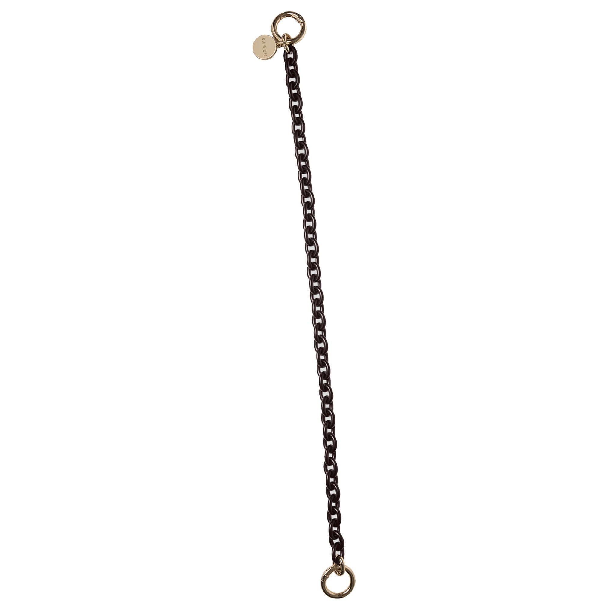 Saben Feature Chain Handle - Cacao Link, black chunky chain handle for enhancing bags or clutches.