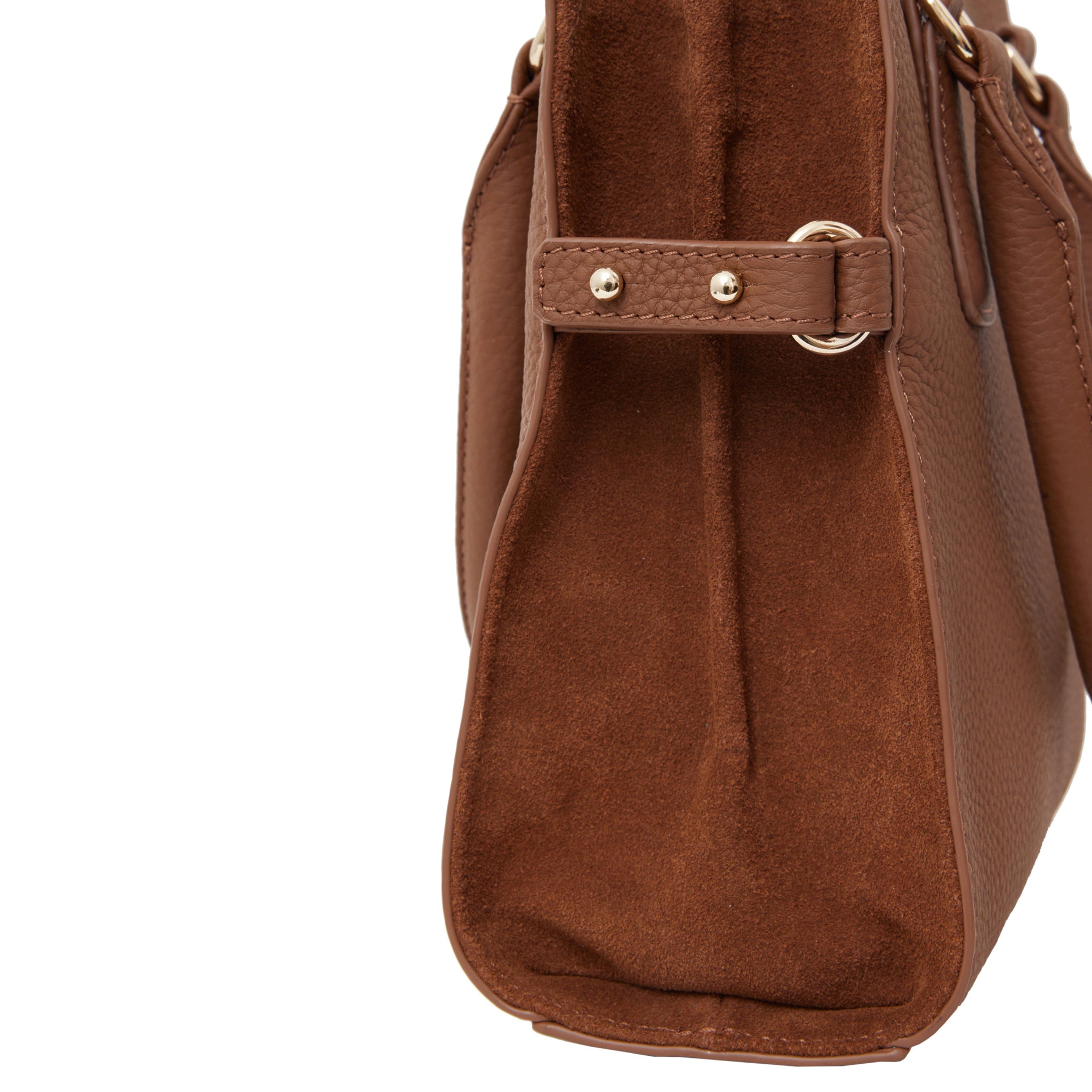 Saben Beau Crossbody Bag with Handles - Nutshell & Suede