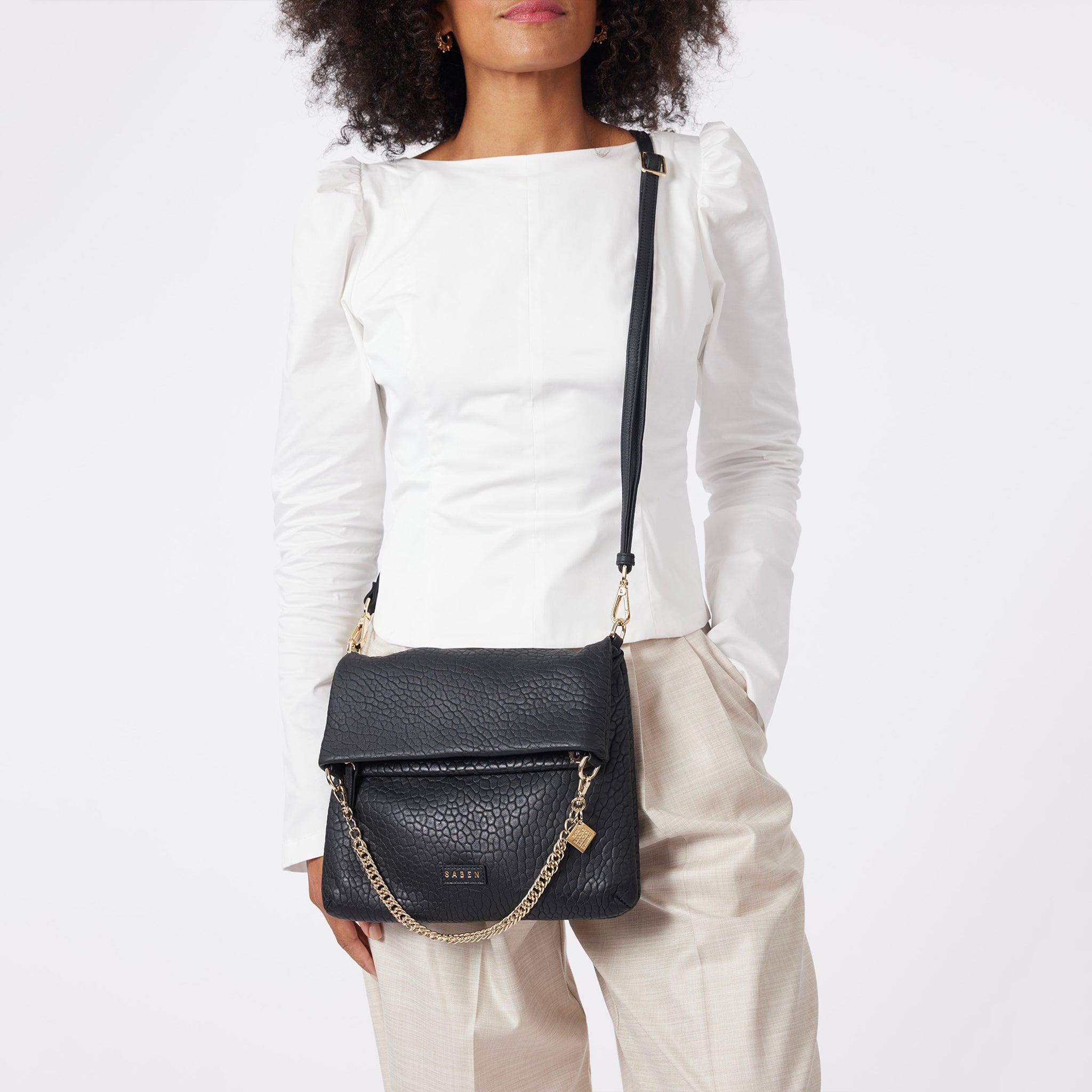 Saben Daria Shoulder Bag - Black Bubble - Tea Pea Home