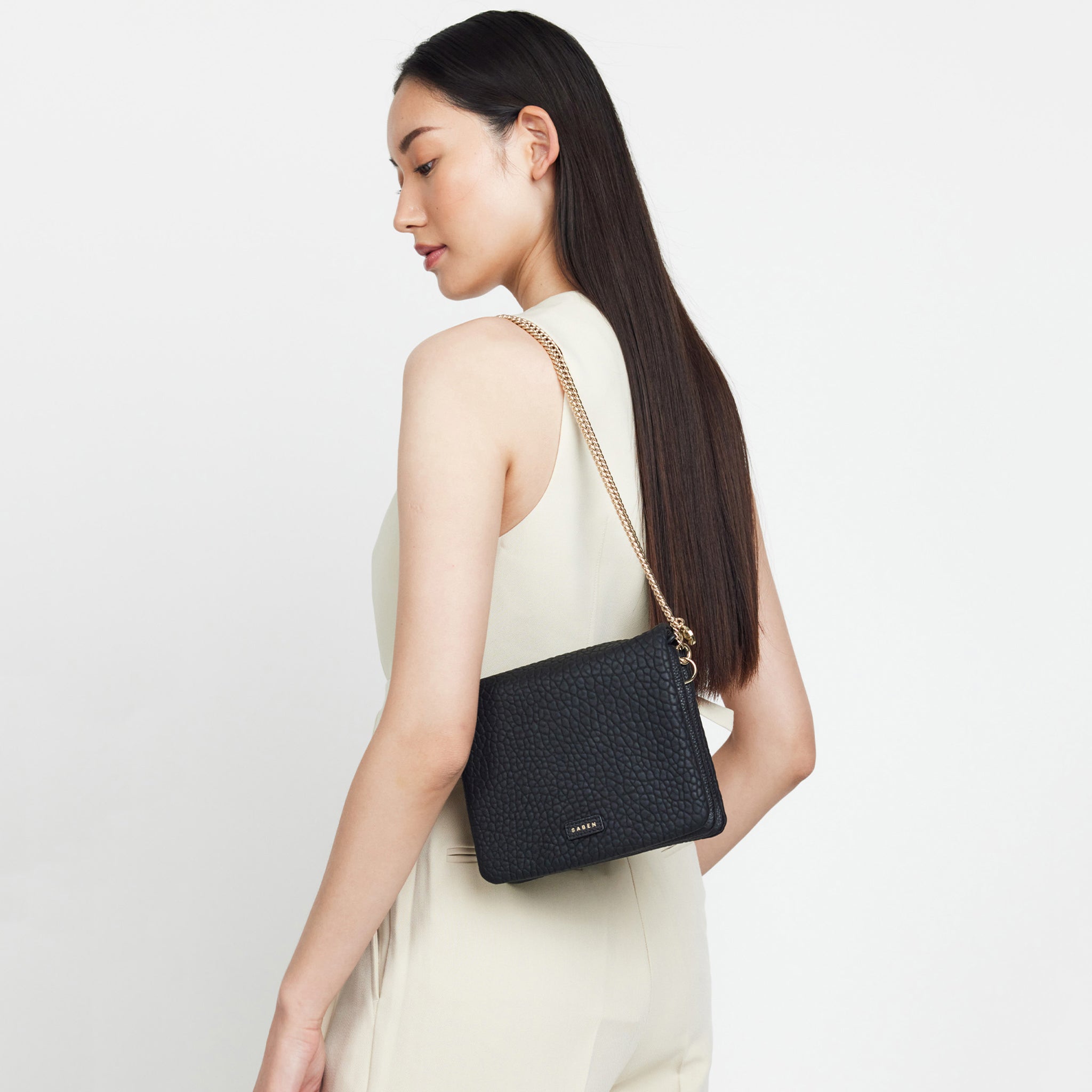 Saben Fox Crossbody Bag - Black Bubble