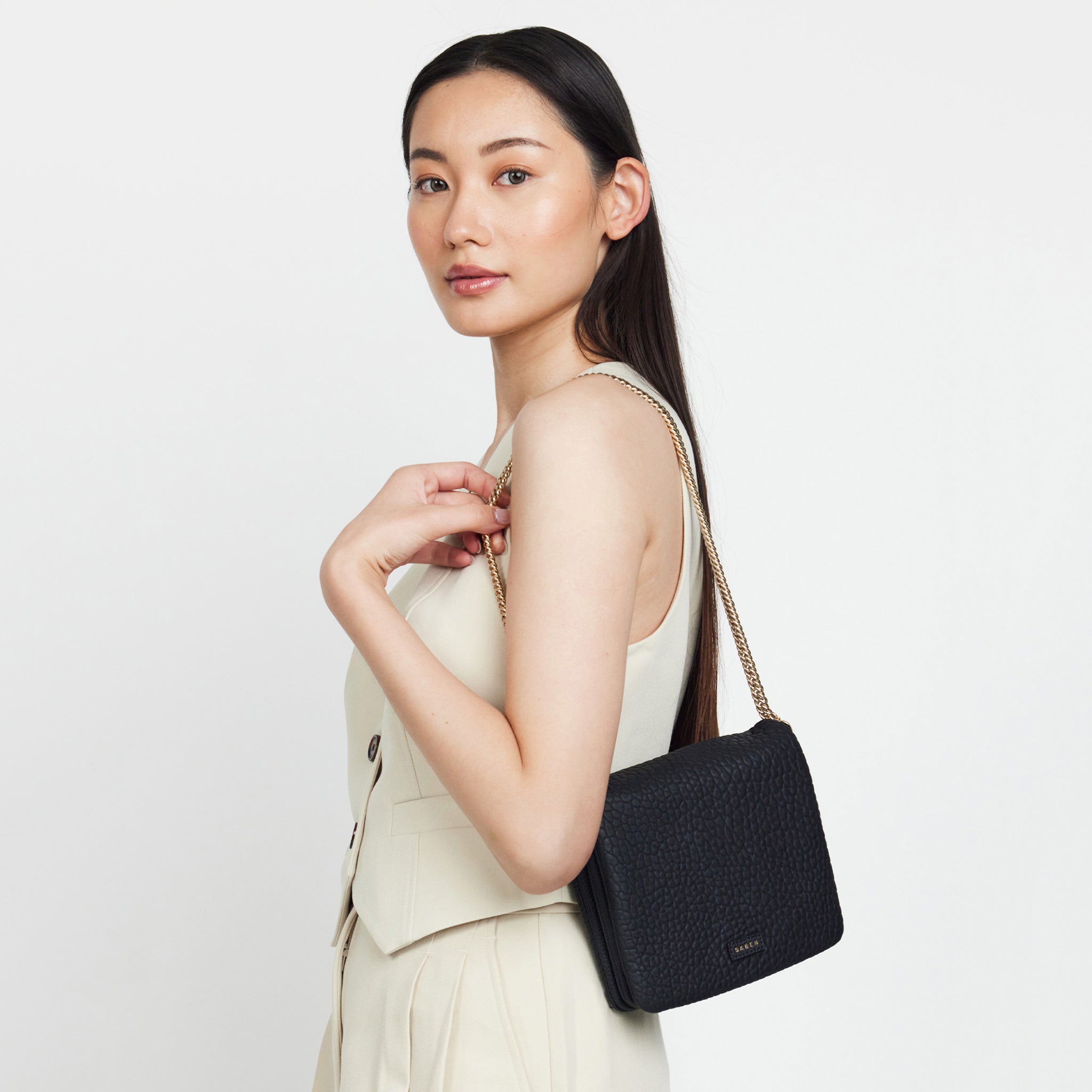 Saben Fox Crossbody Bag - Black Bubble