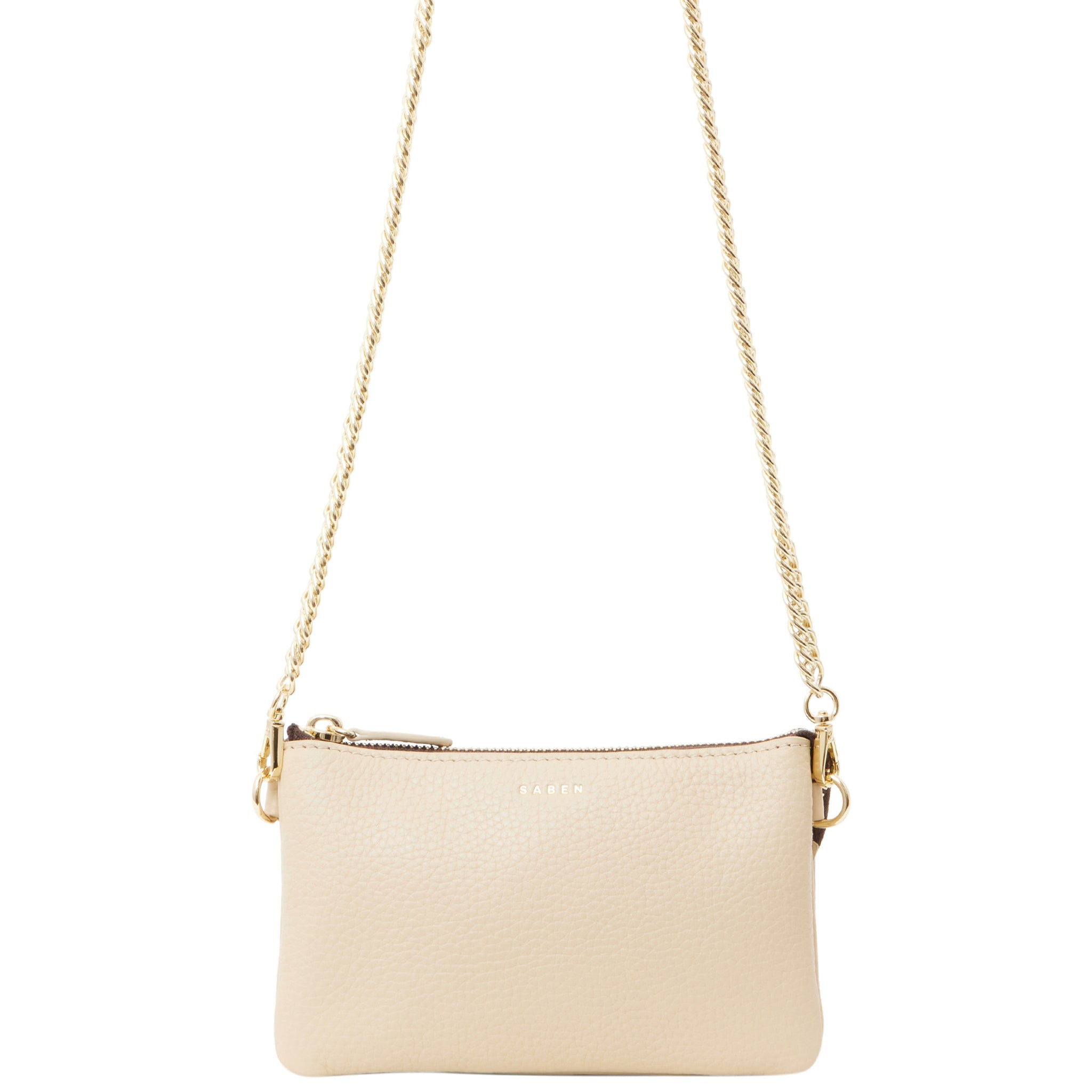 Saben Lily Mini Bag - Biscotti with Gold Curb Chain